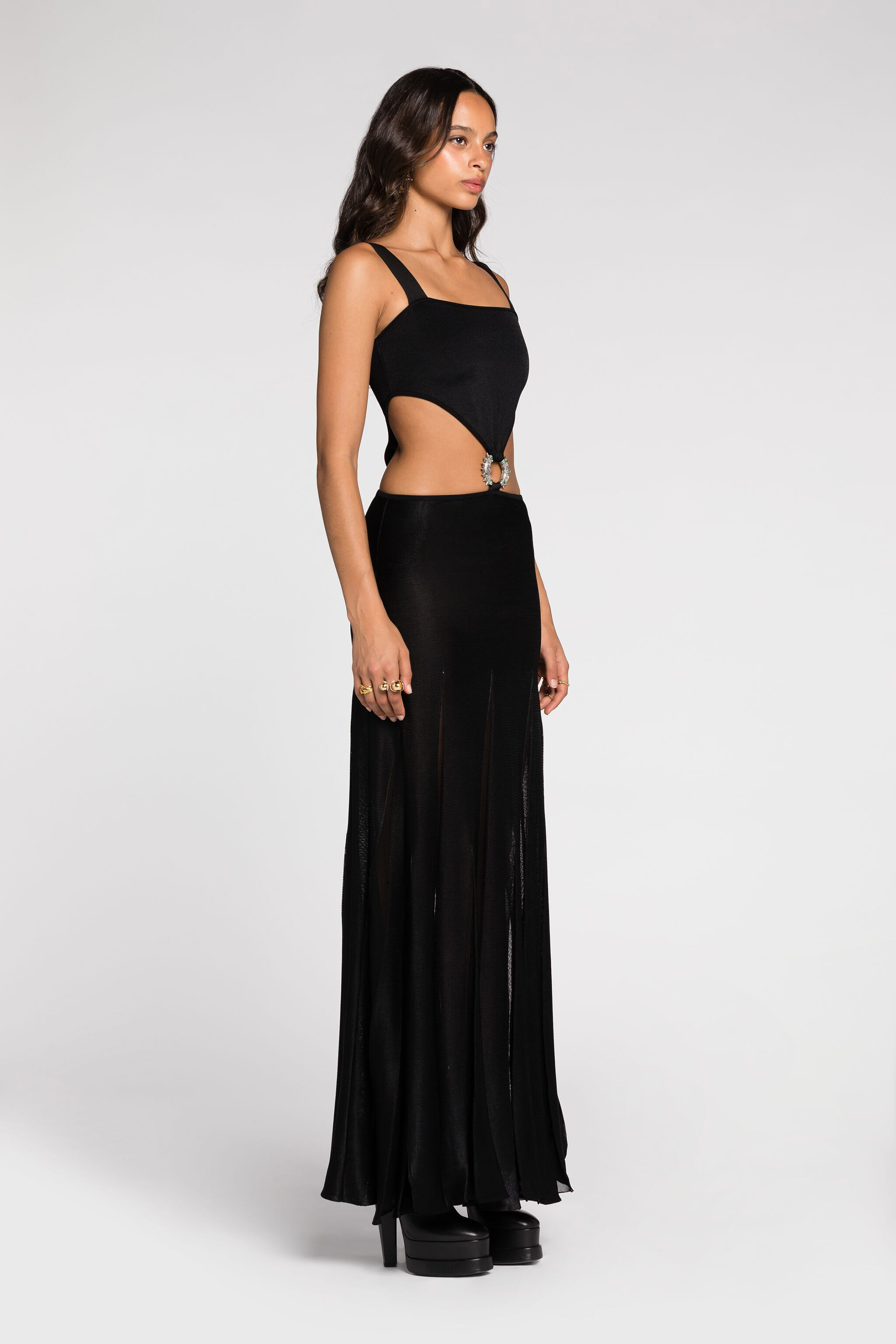 ROBERTO CAVALLI MAXI KLEID MIT CUT-OUT