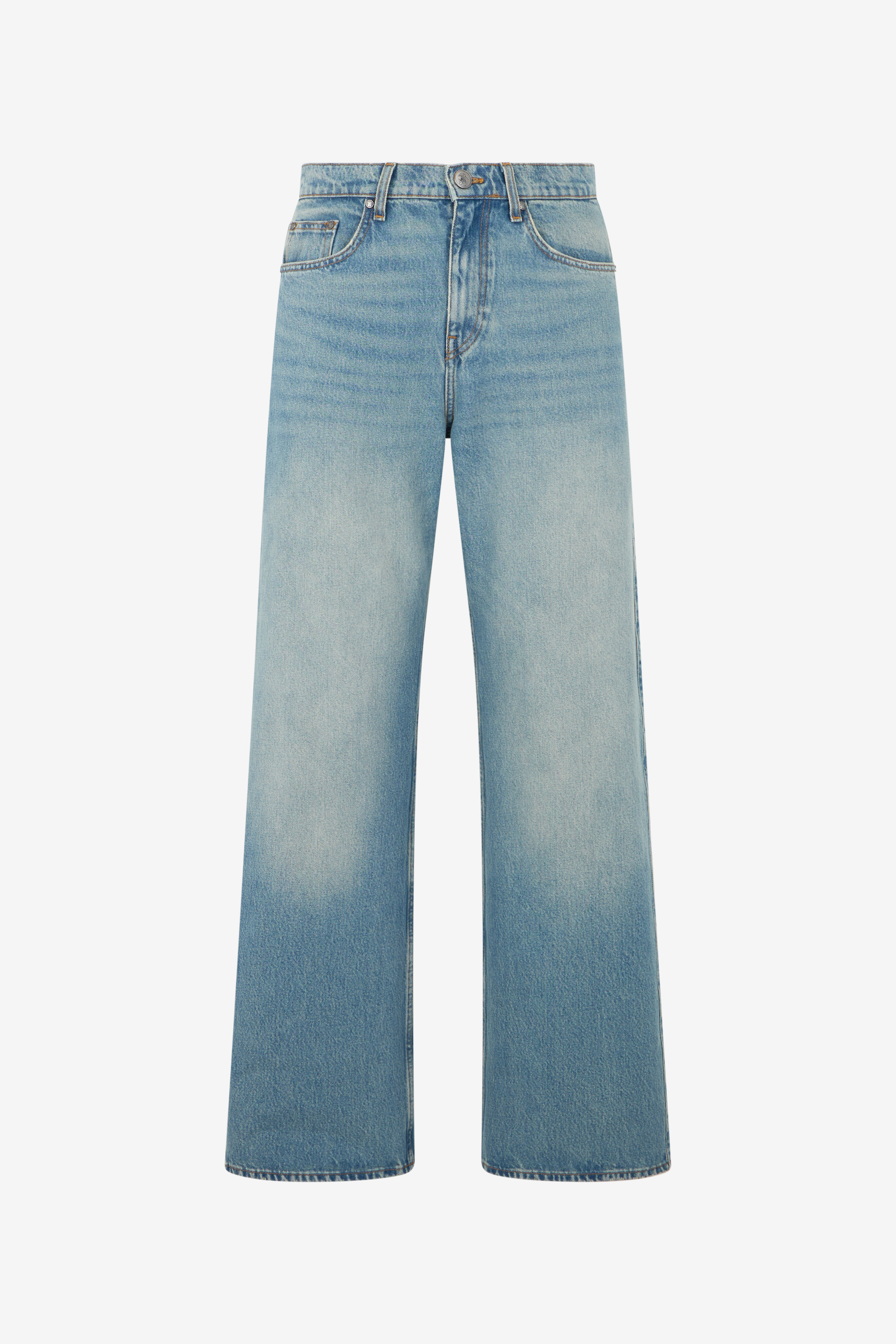 Roberto Cavalli , Wide Jeans, Male, Blue, L, Wide-Leg Jeans With Monogram Rc - Image 2