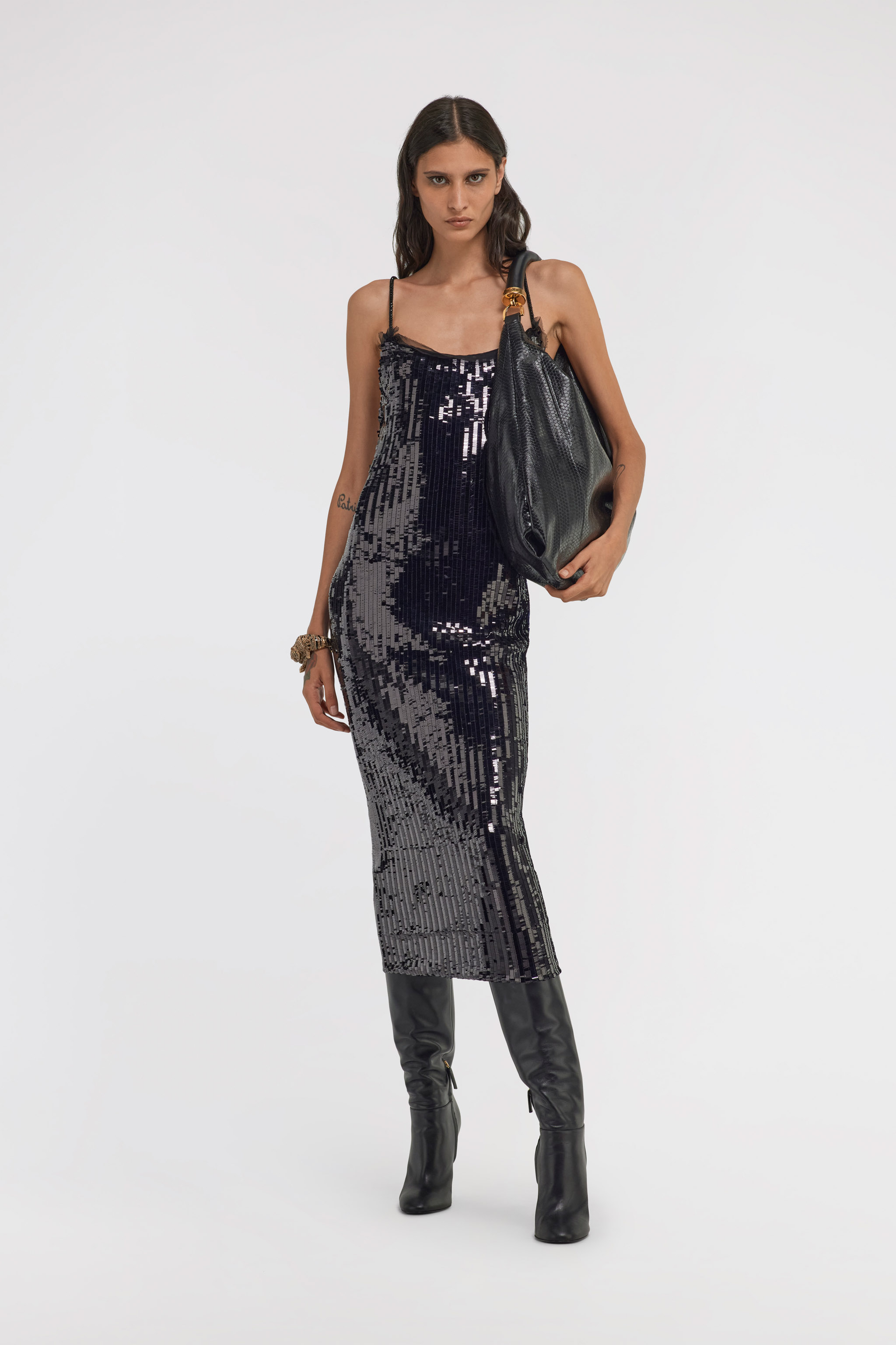 ROBERTO CAVALLI PAILLETTENBESETZTES MIDIKLEID 