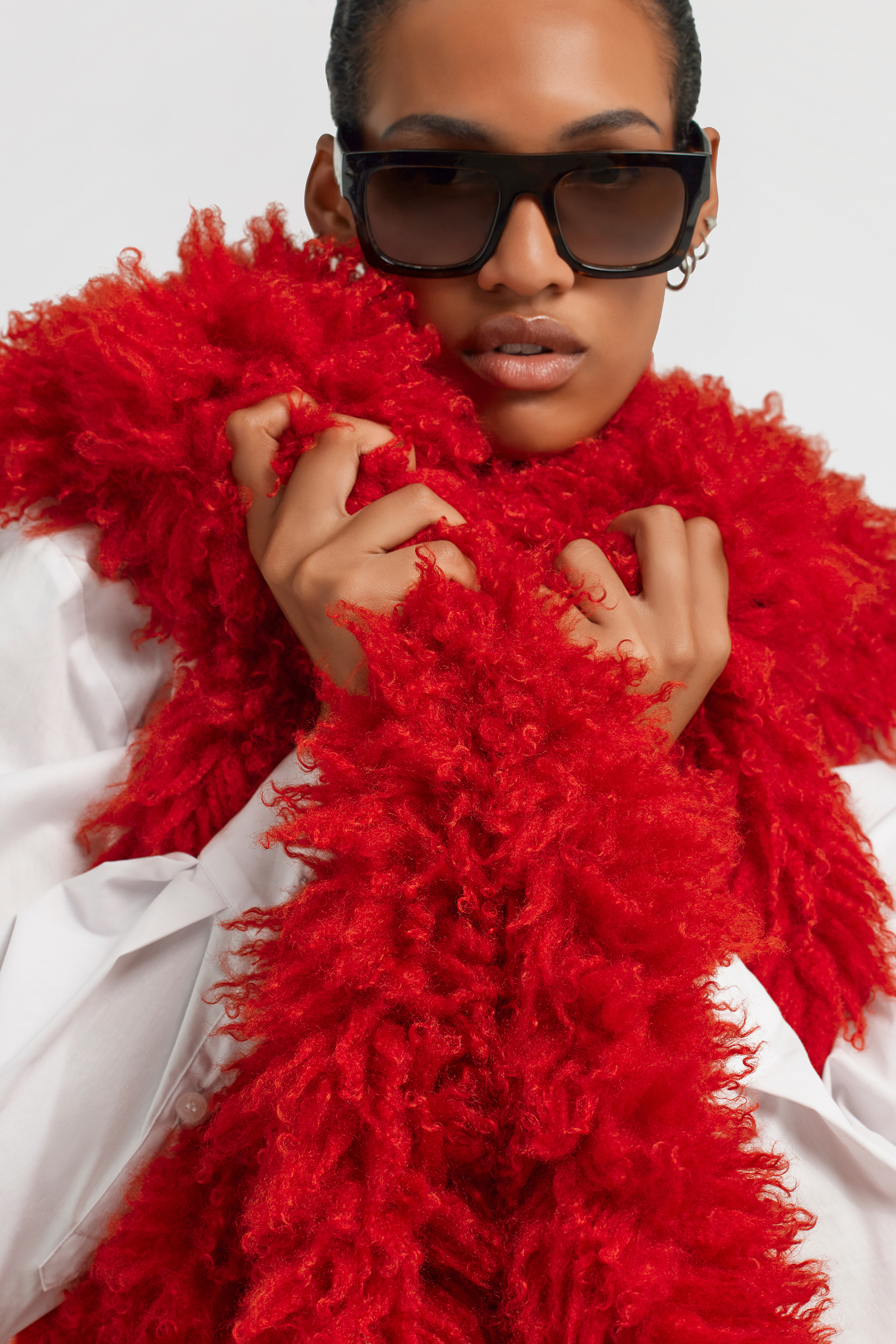 Roberto Cavalli Just Cavalli Eco-fur In Red