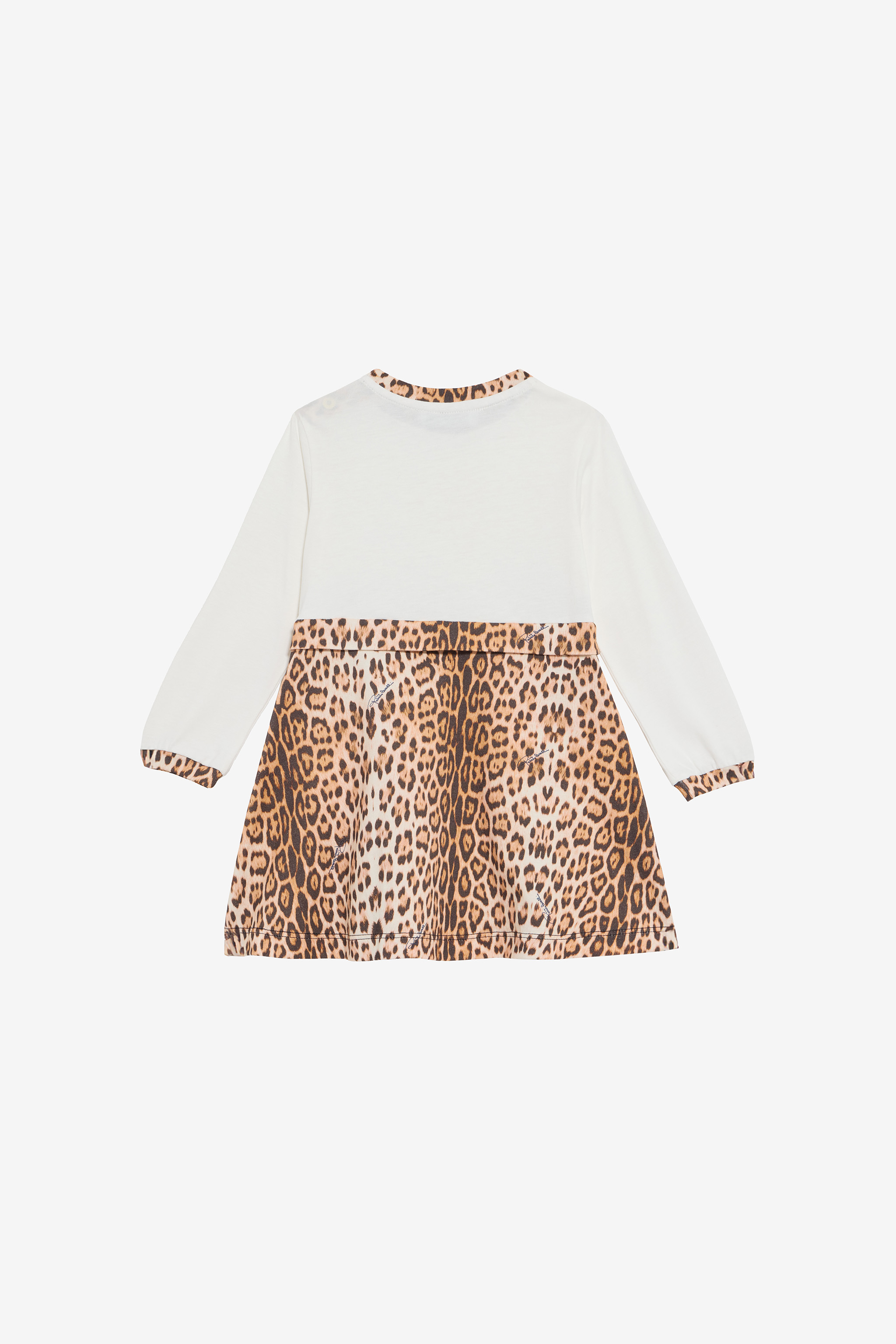 Roberto Cavalli Milk White Dress With Jaguar Skin Print In White