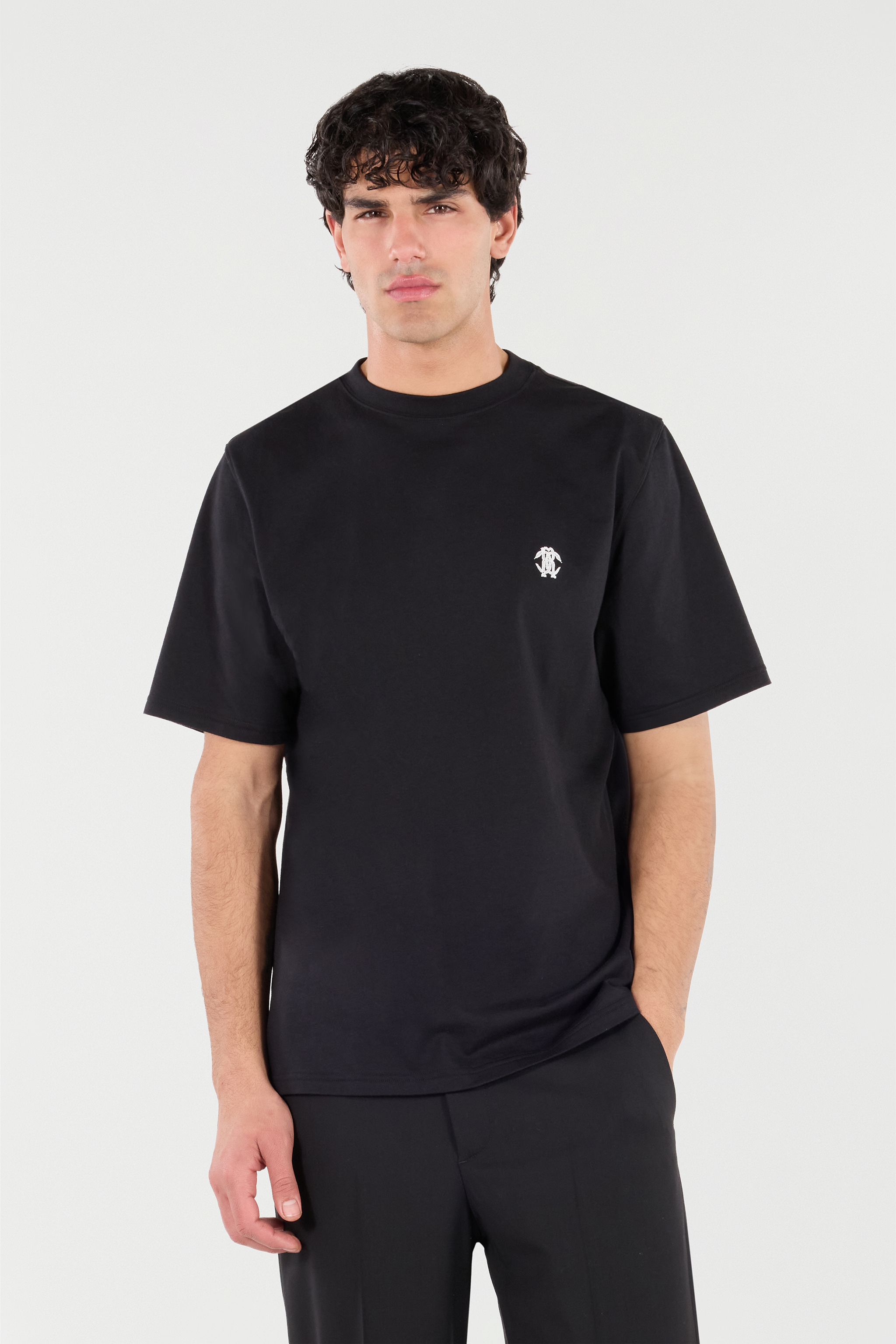Roberto Cavalli Man T-shirt Black Size L Cotton