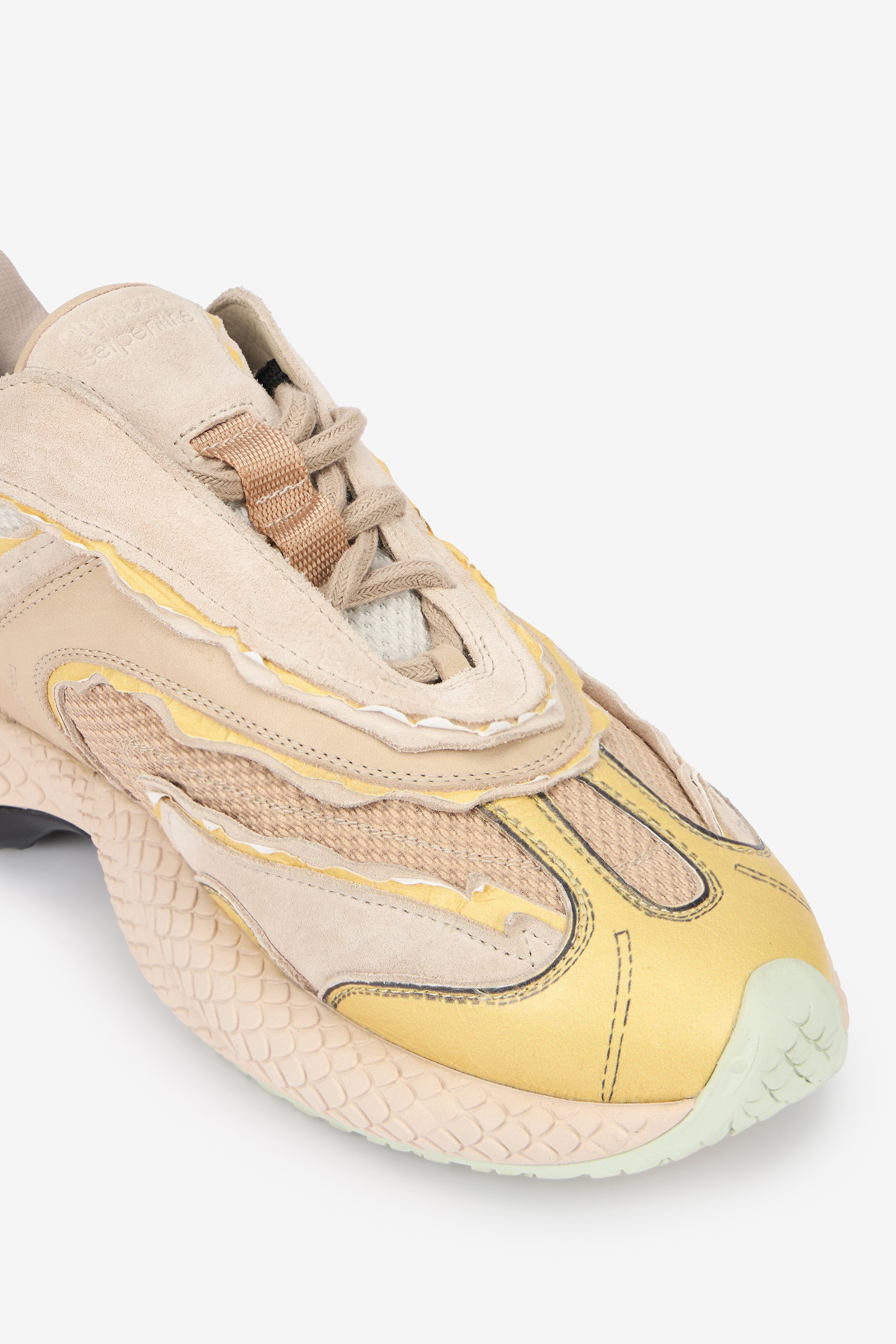 Roberto Cavalli Serpentine Sneaker In Neutral