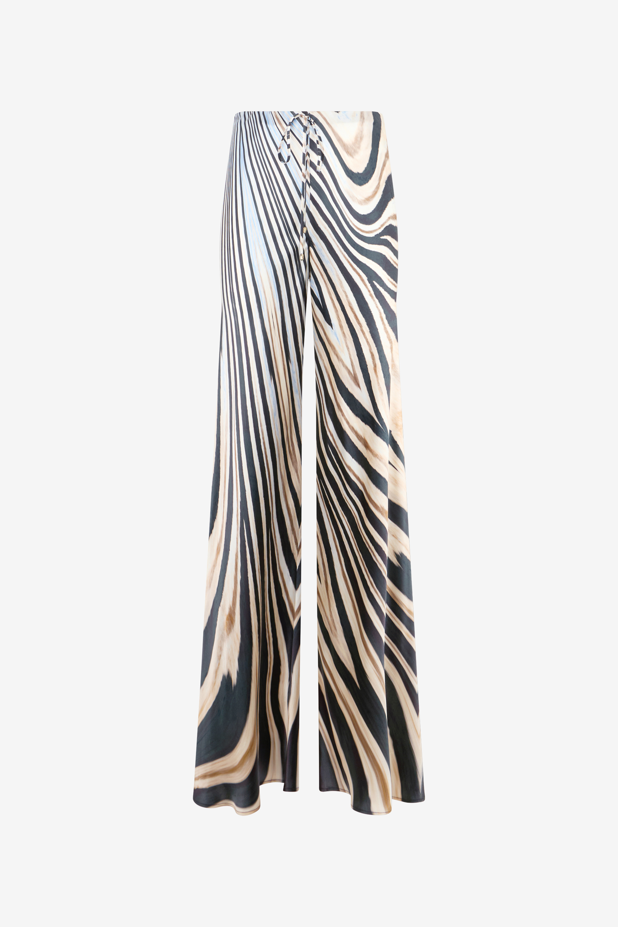 Roberto Cavalli Women's Black Zebra Print Trousers - Trousers Natural
