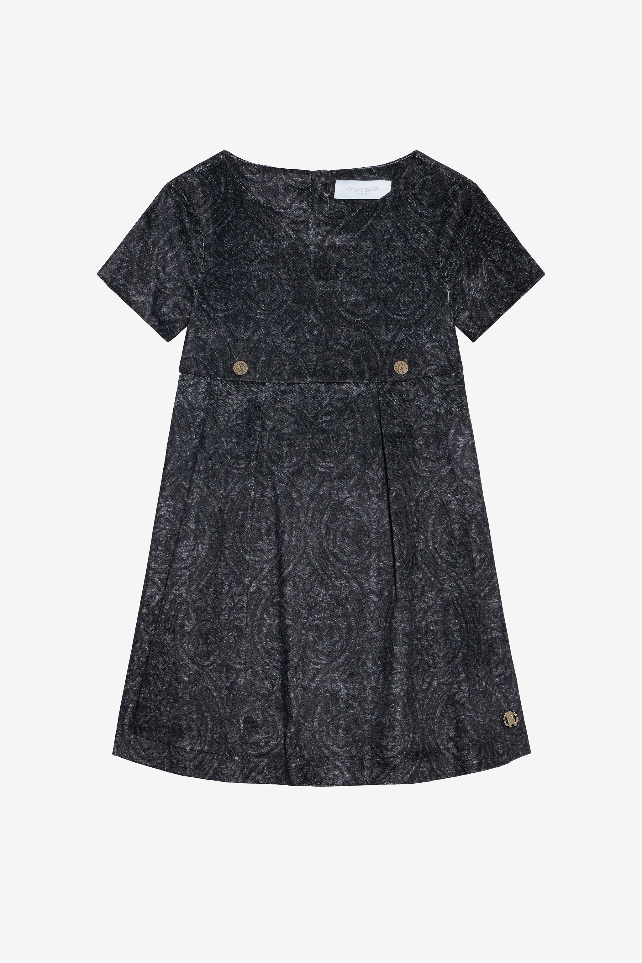 Roberto Cavalli Girls Black Elegant Jacquard Dress - Dresses