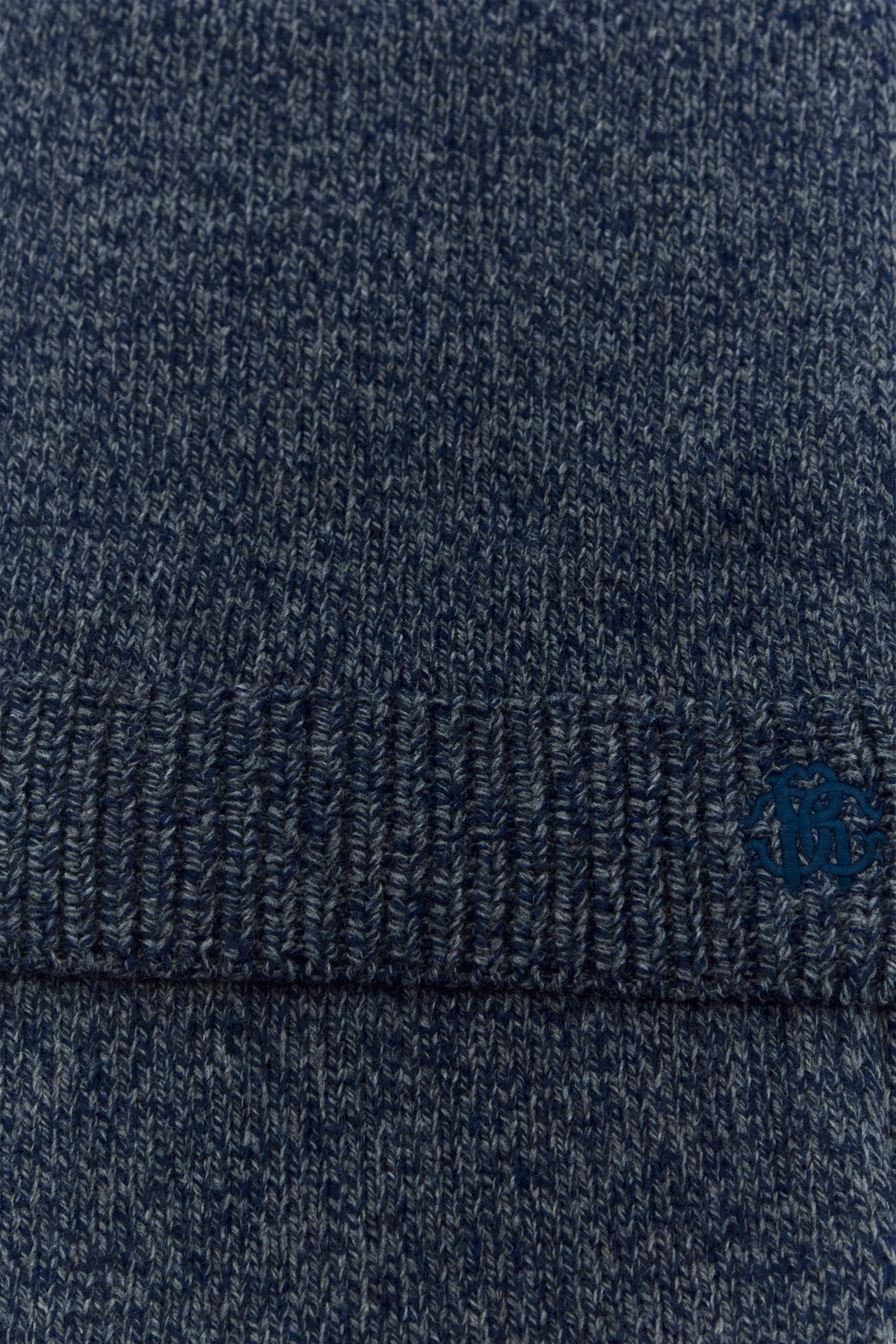 Dark Blue Scarf With Monogram RC