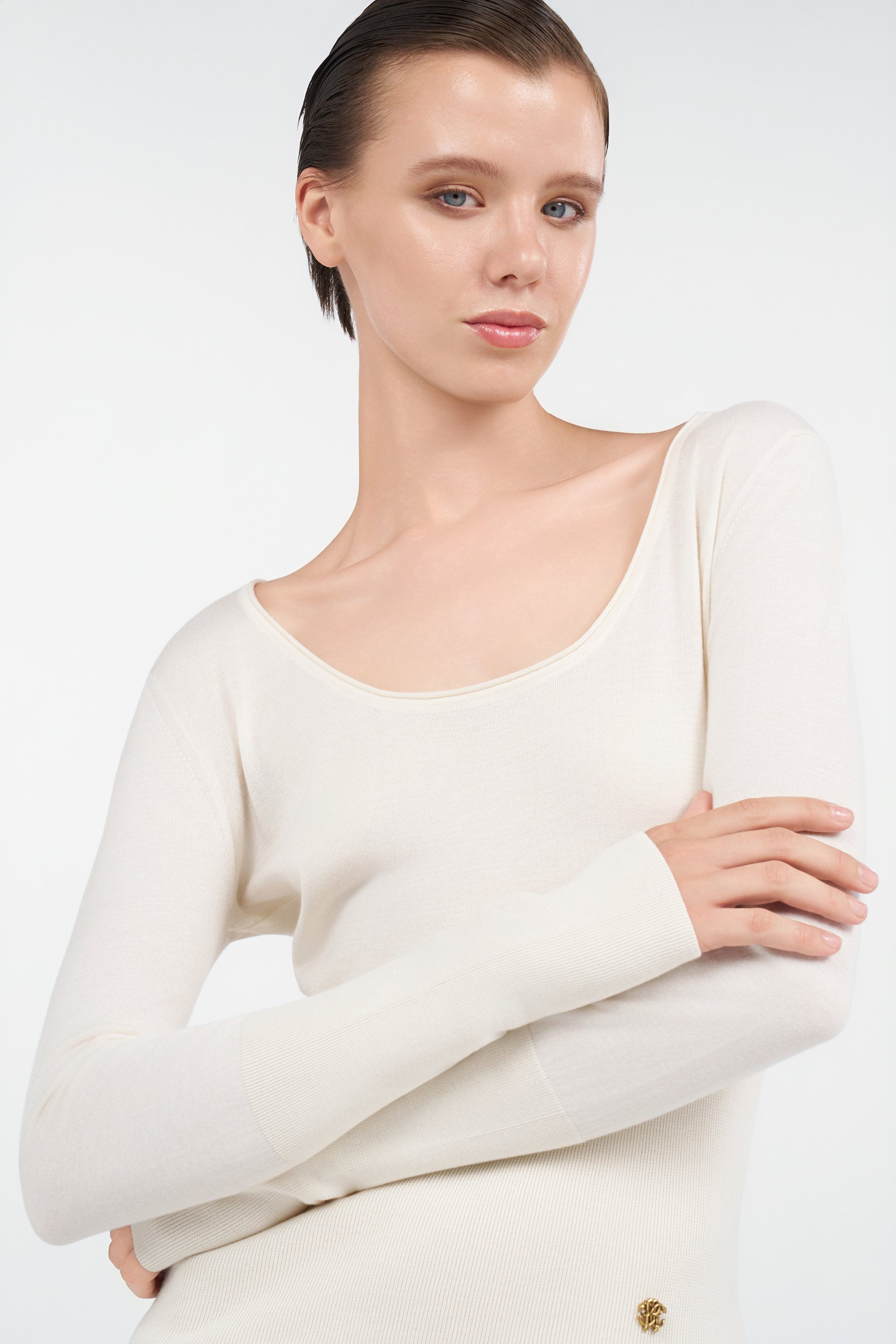 Roberto Cavalli Cotton Sweater In White