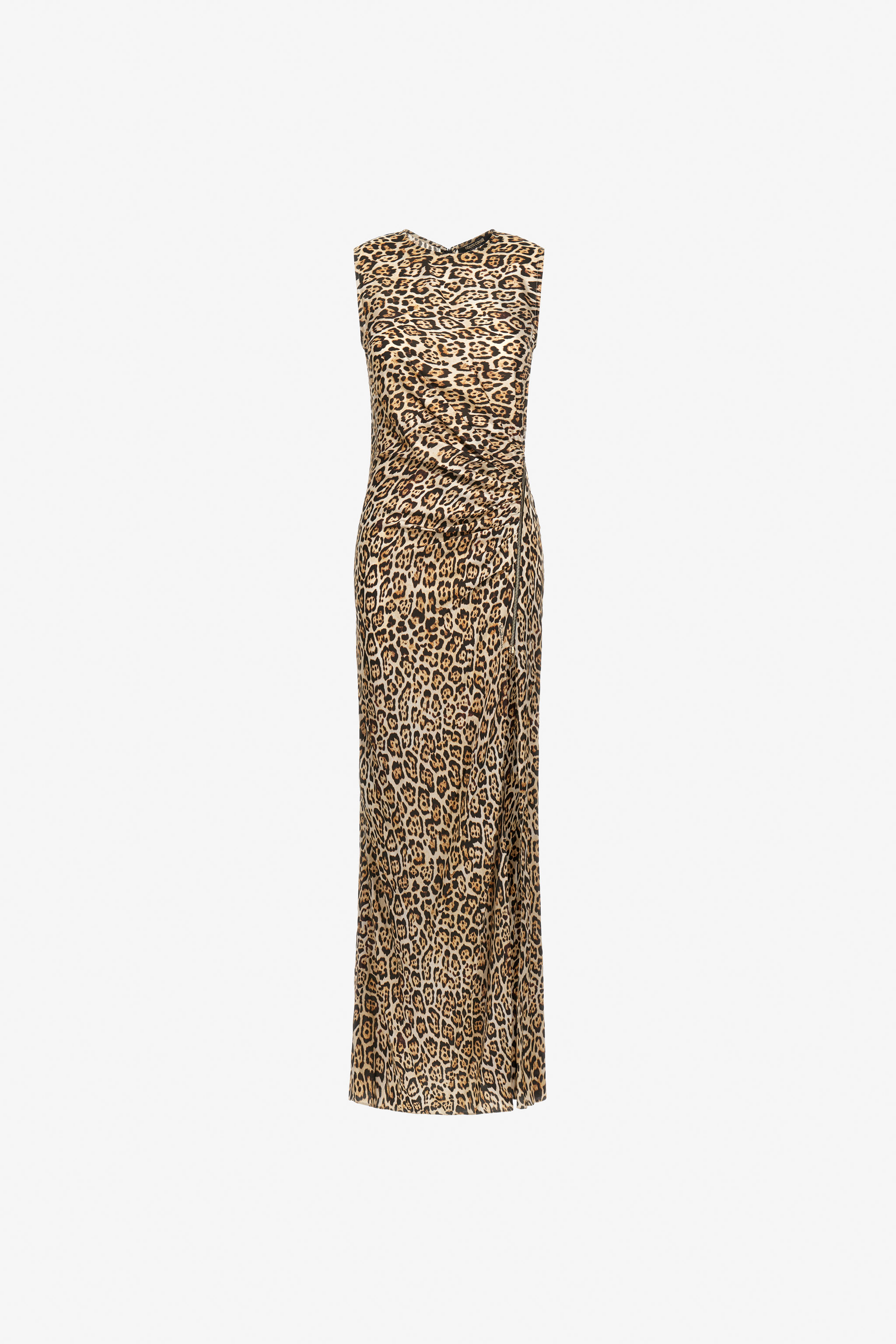 Roberto Cavalli Leopard-print Maxi Dress In Natural
