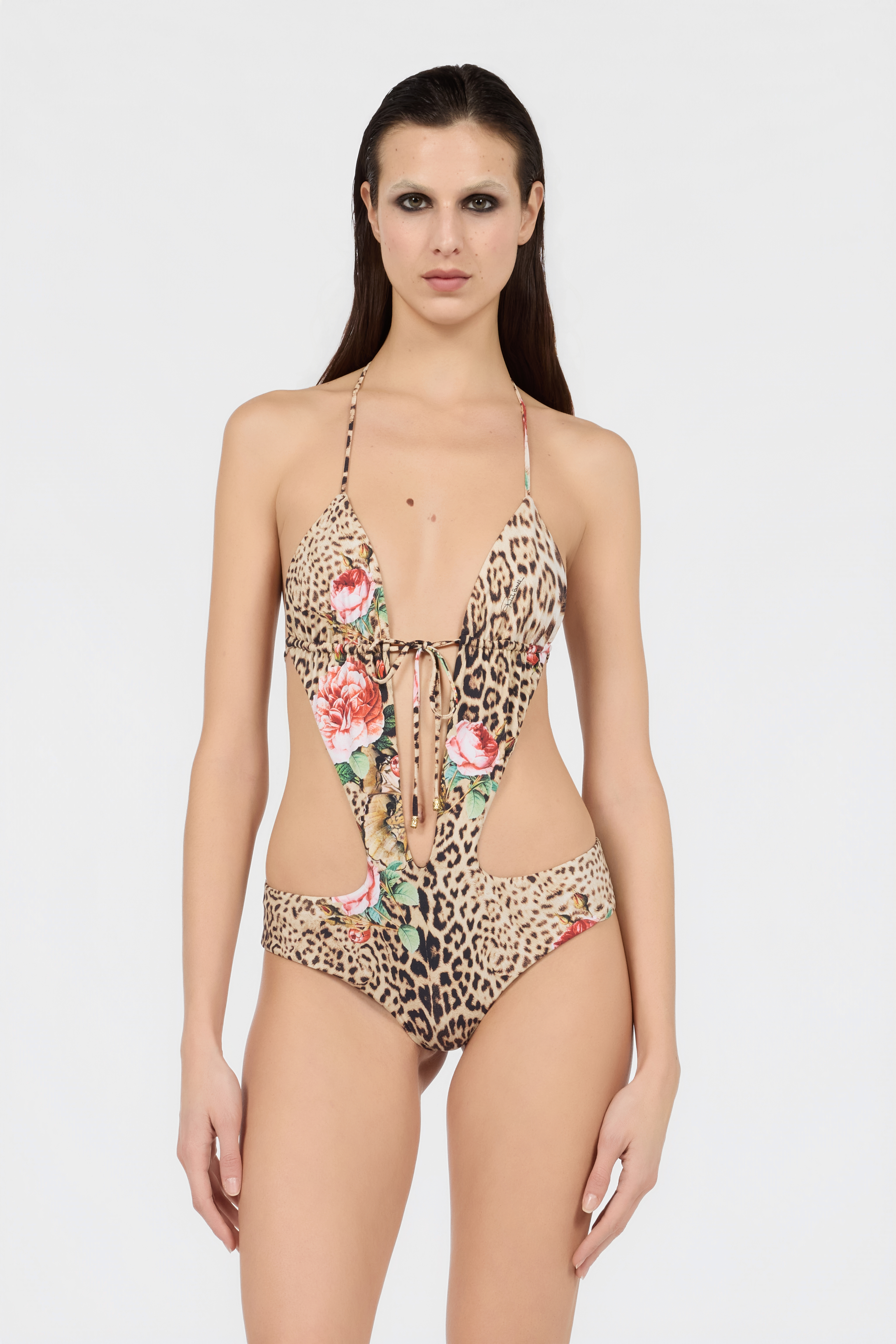Roberto Cavalli Jaguar Roses Print One-Piece Swimsuit | Thumbnail 2