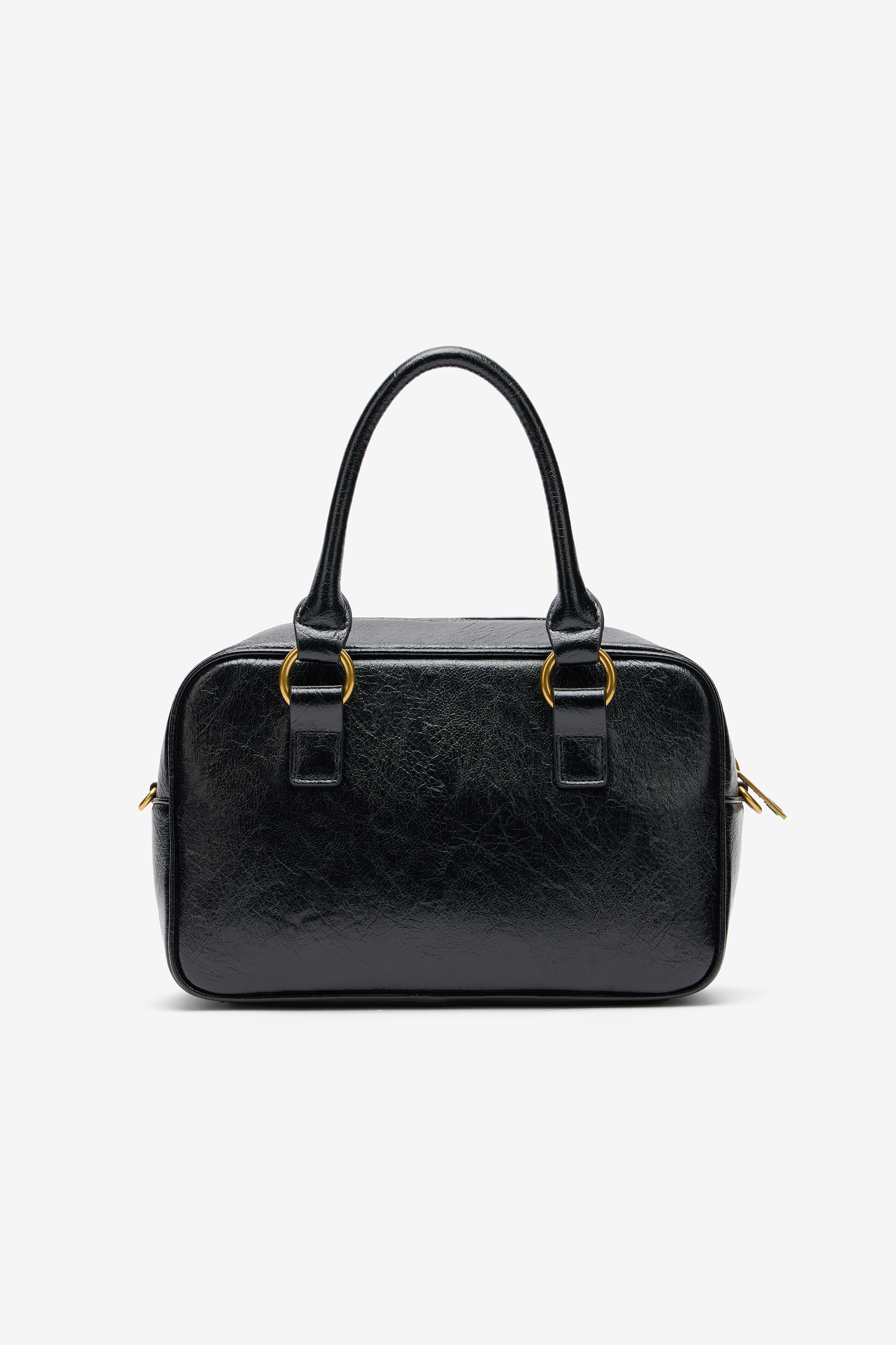 Black Shoulder Bag With Snake Detail