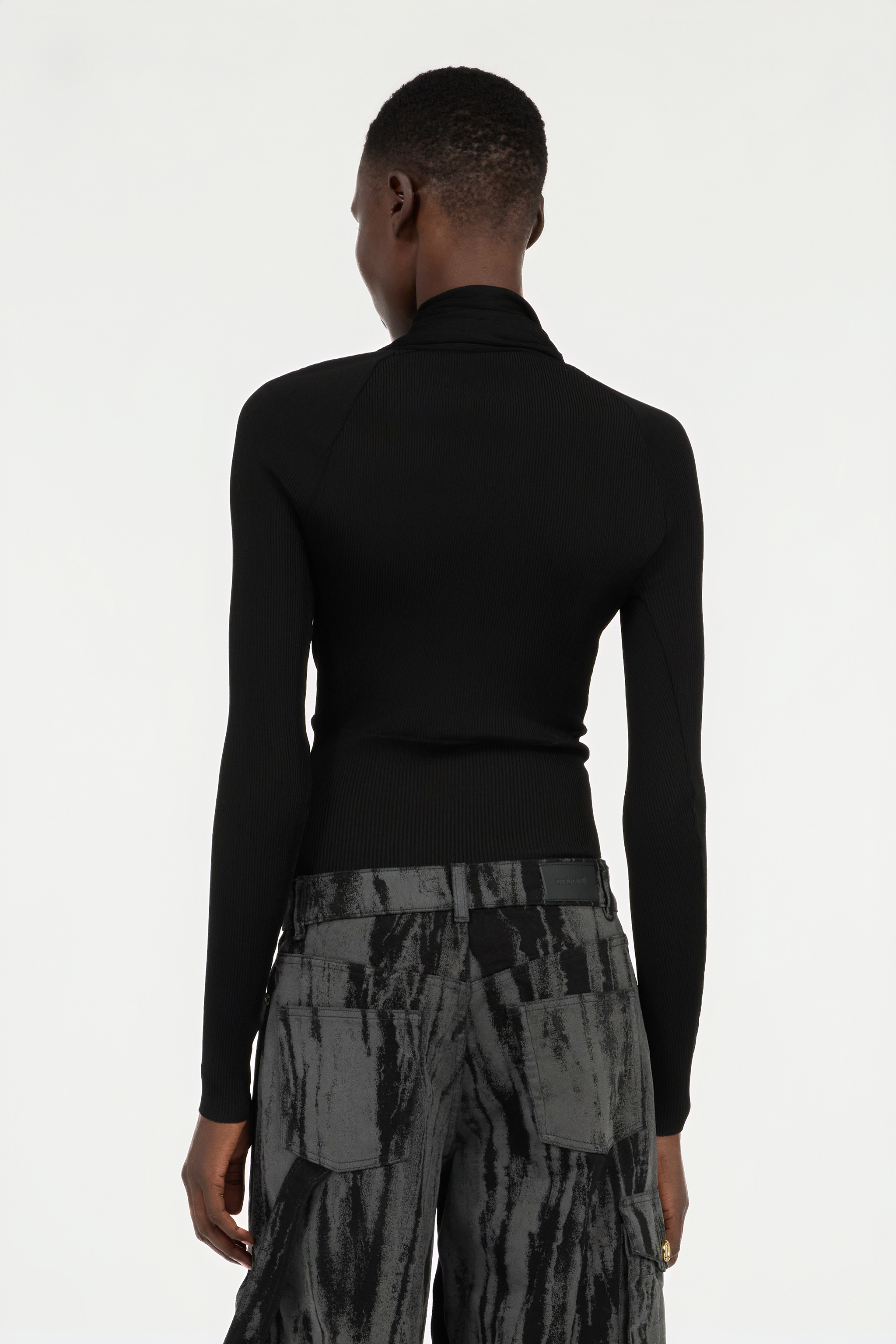 Roberto Cavalli Black Wrap-over Sweater In Black