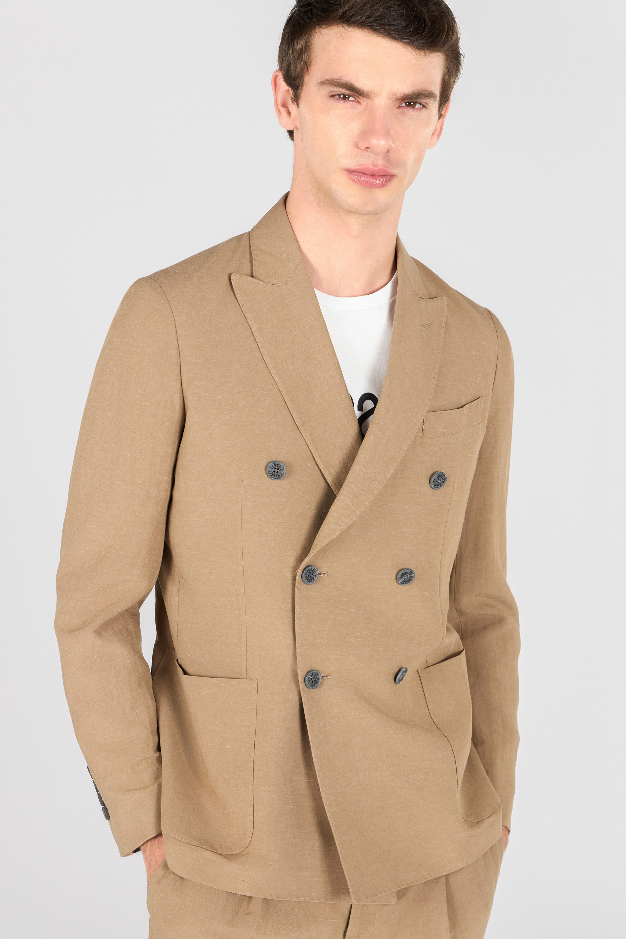 Roberto Cavalli Camel Man Suit In Light Brown