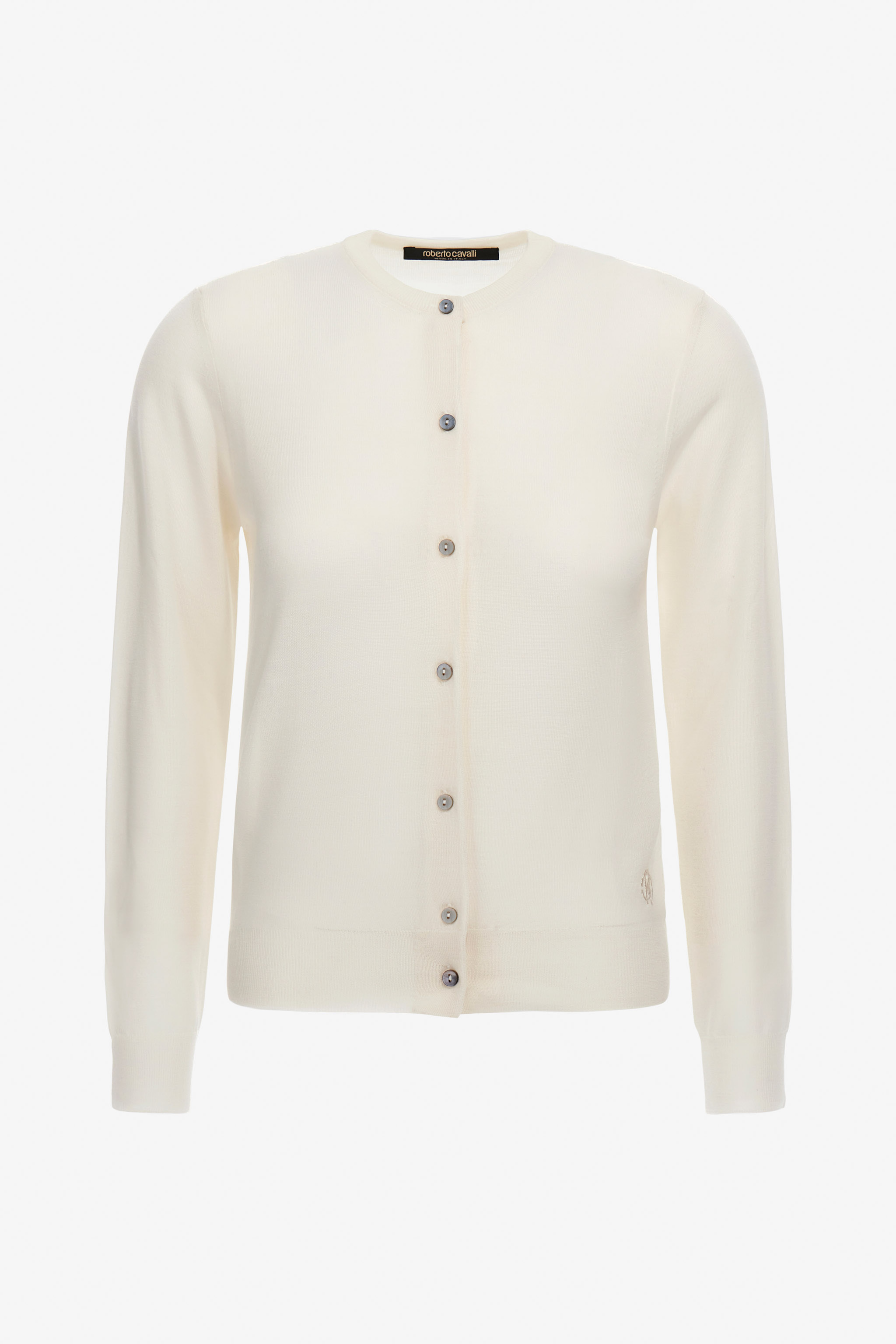 Roberto Cavalli Wool Button-front Cardigan In Neutral