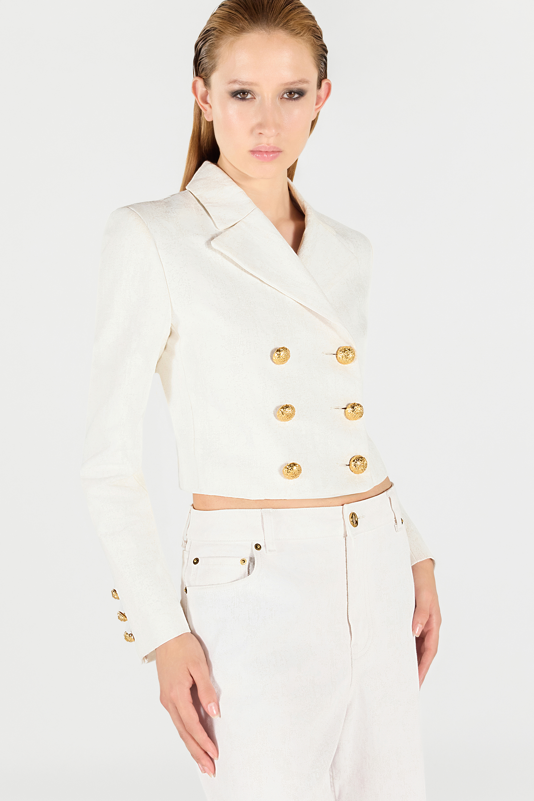 Roberto Cavalli Kurze Jacke Mit Wall-print In White