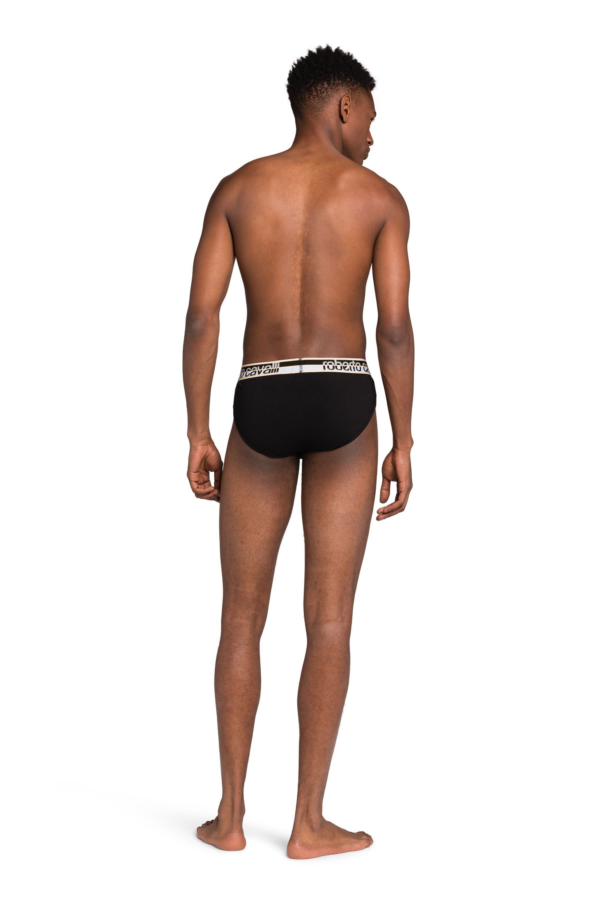 Roberto Cavalli Logo Briefs In Black