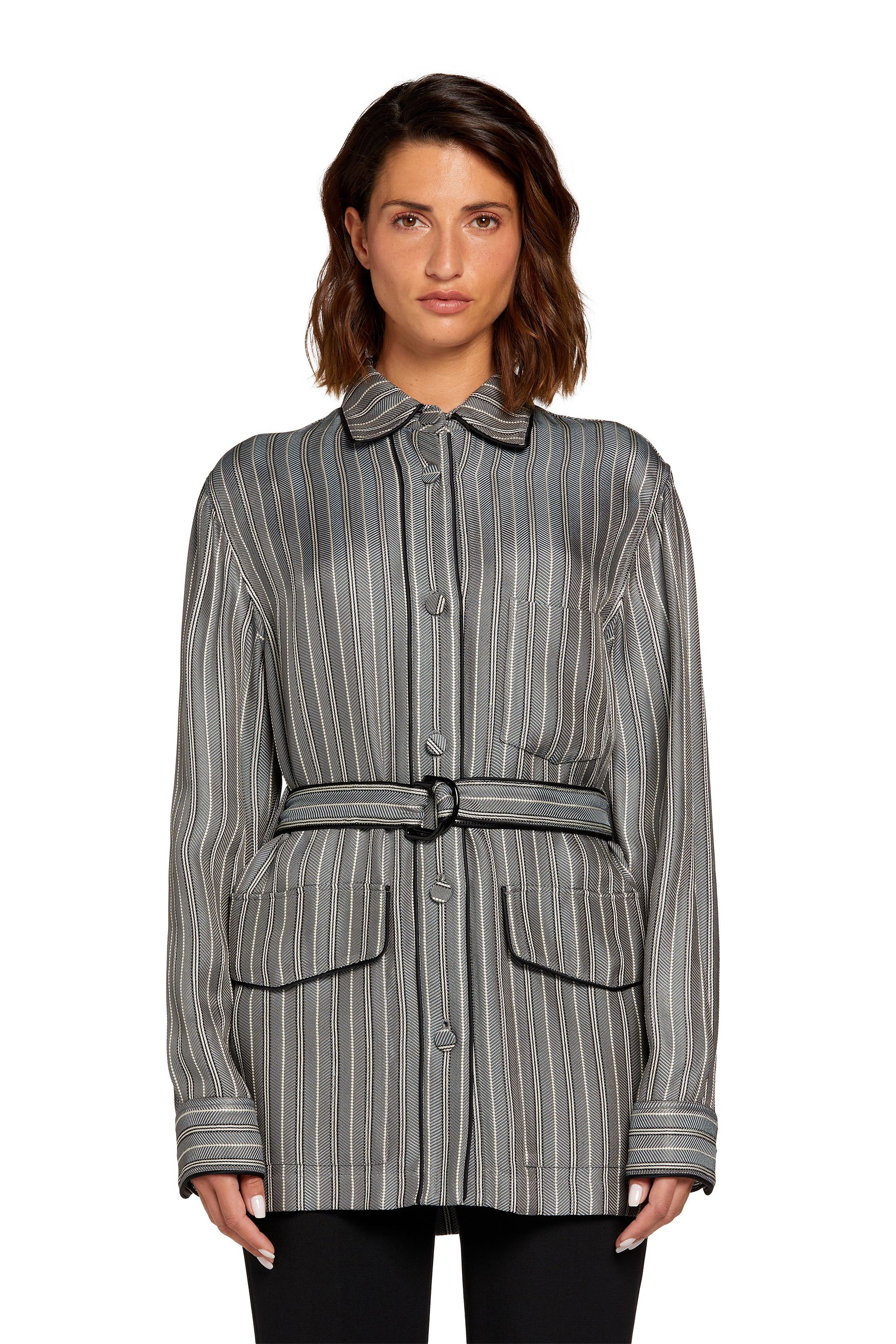 Roberto Cavalli Jacket In Taupe/pewter