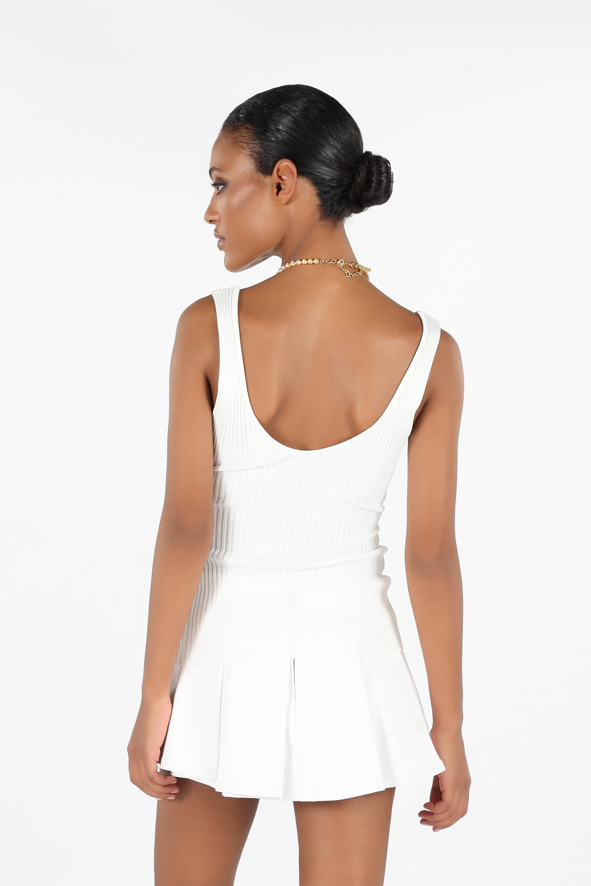 Roberto Cavalli Ribbed-knit Tank Top In White