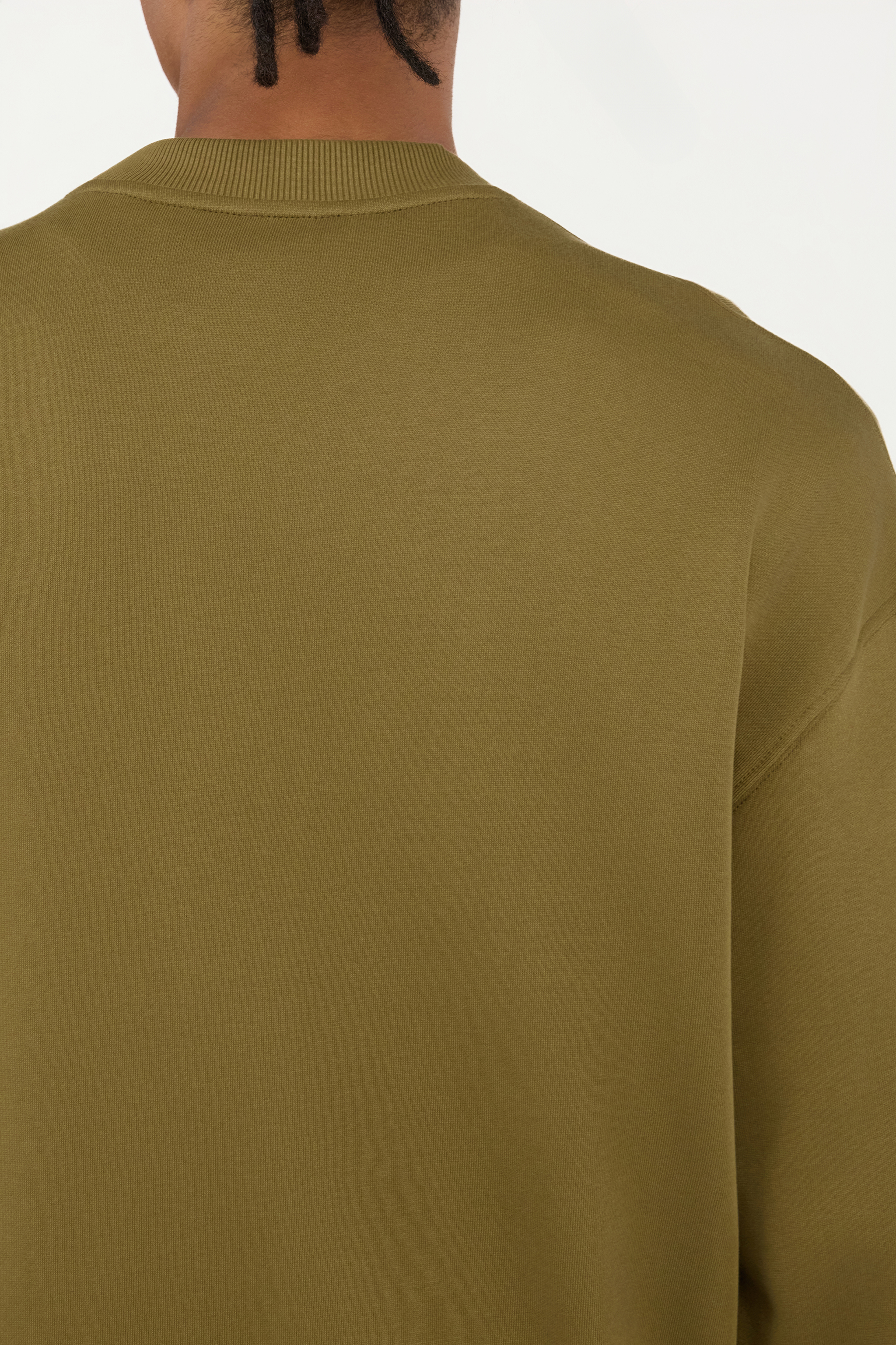 Military Green Sweatshirt With Logo Patch
