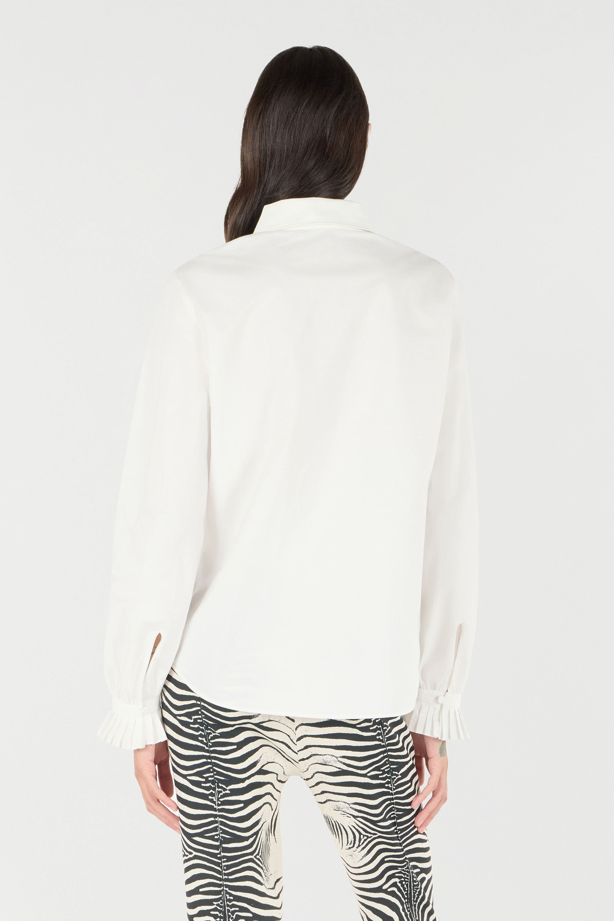 Shop Roberto Cavalli Hemd Mit Perforiertem Motiv Rose In White