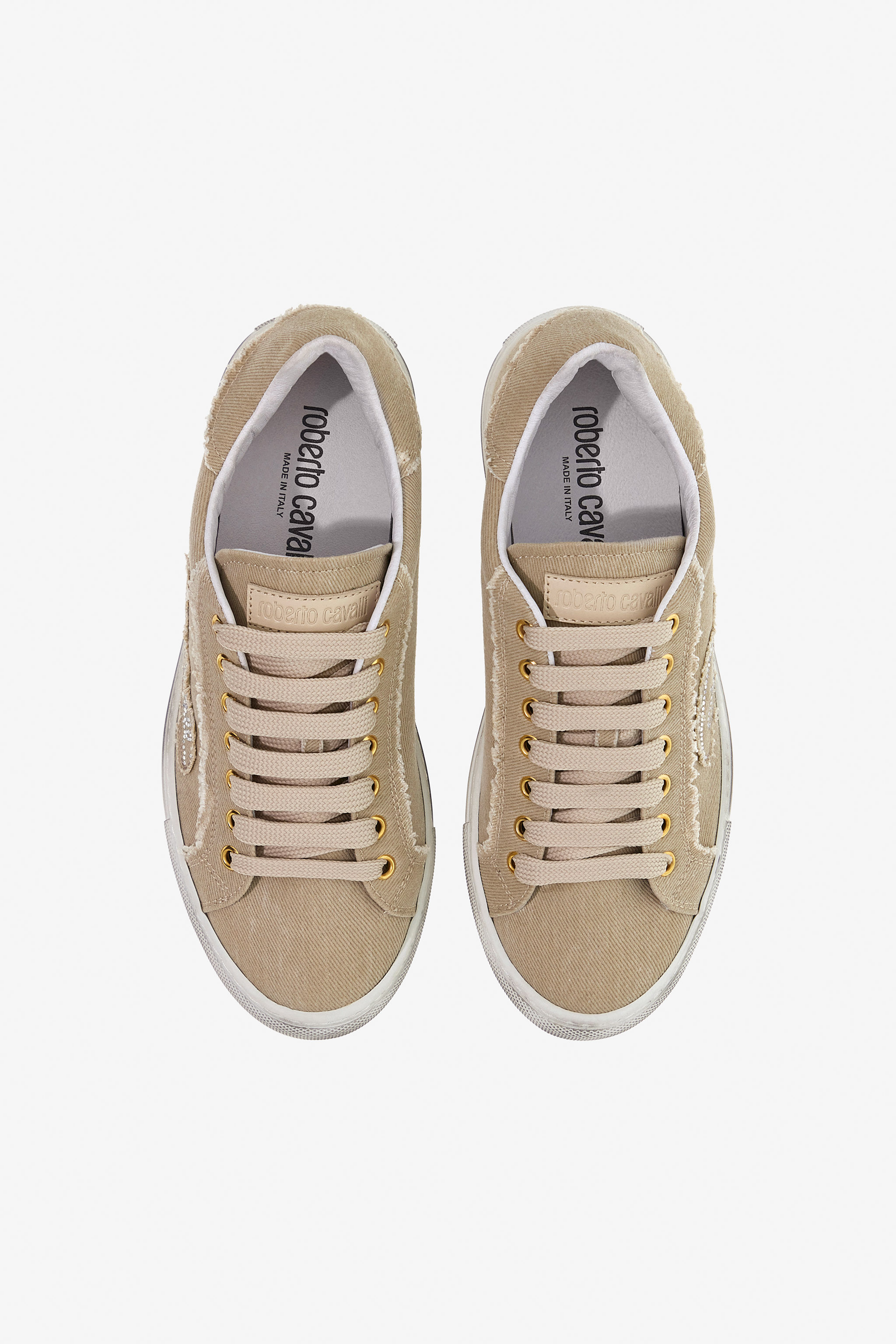 Roberto Cavalli Low-top Sneakers In Light Brown