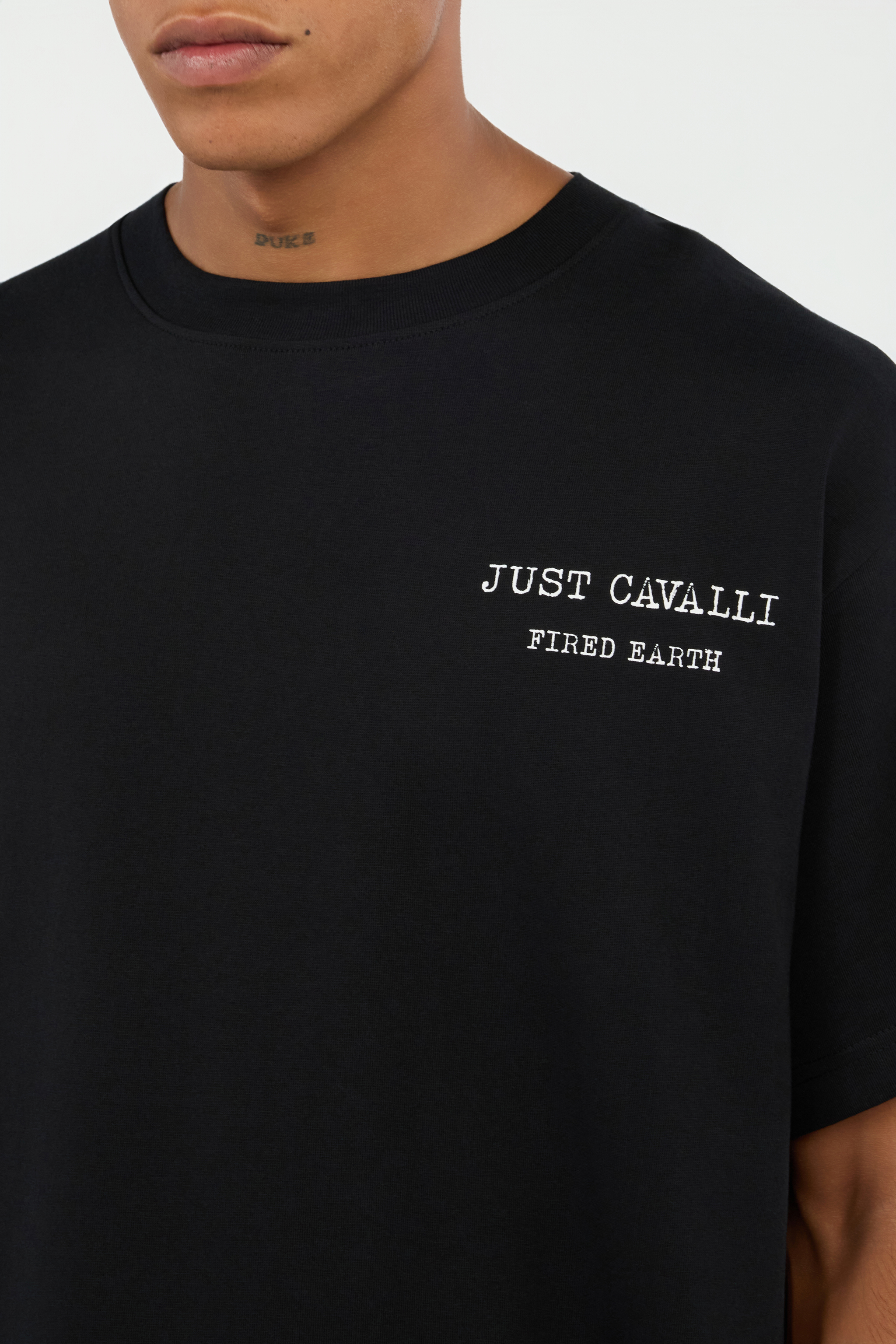 Black T-Shirt With Deer Back Print