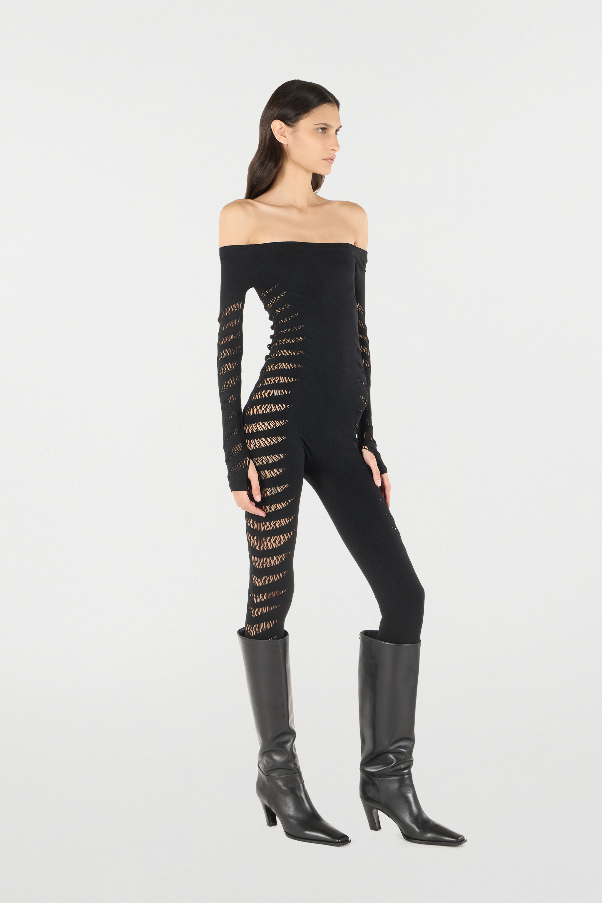 ROBERTO CAVALLI JUMPSUIT MIT PERFORIERTEM MOTIV ZEBRA