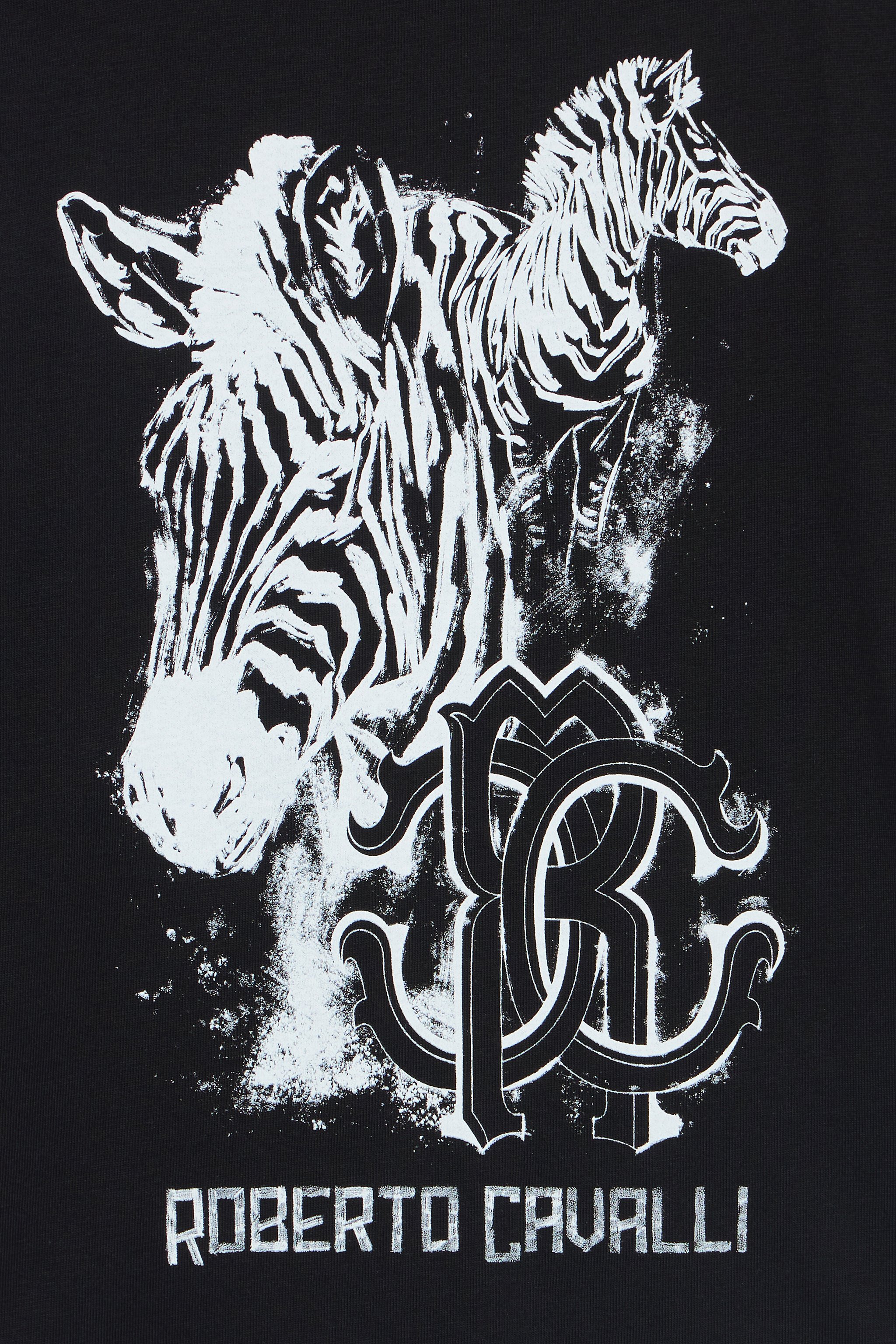 T-Shirt With Zebra Print And Logo