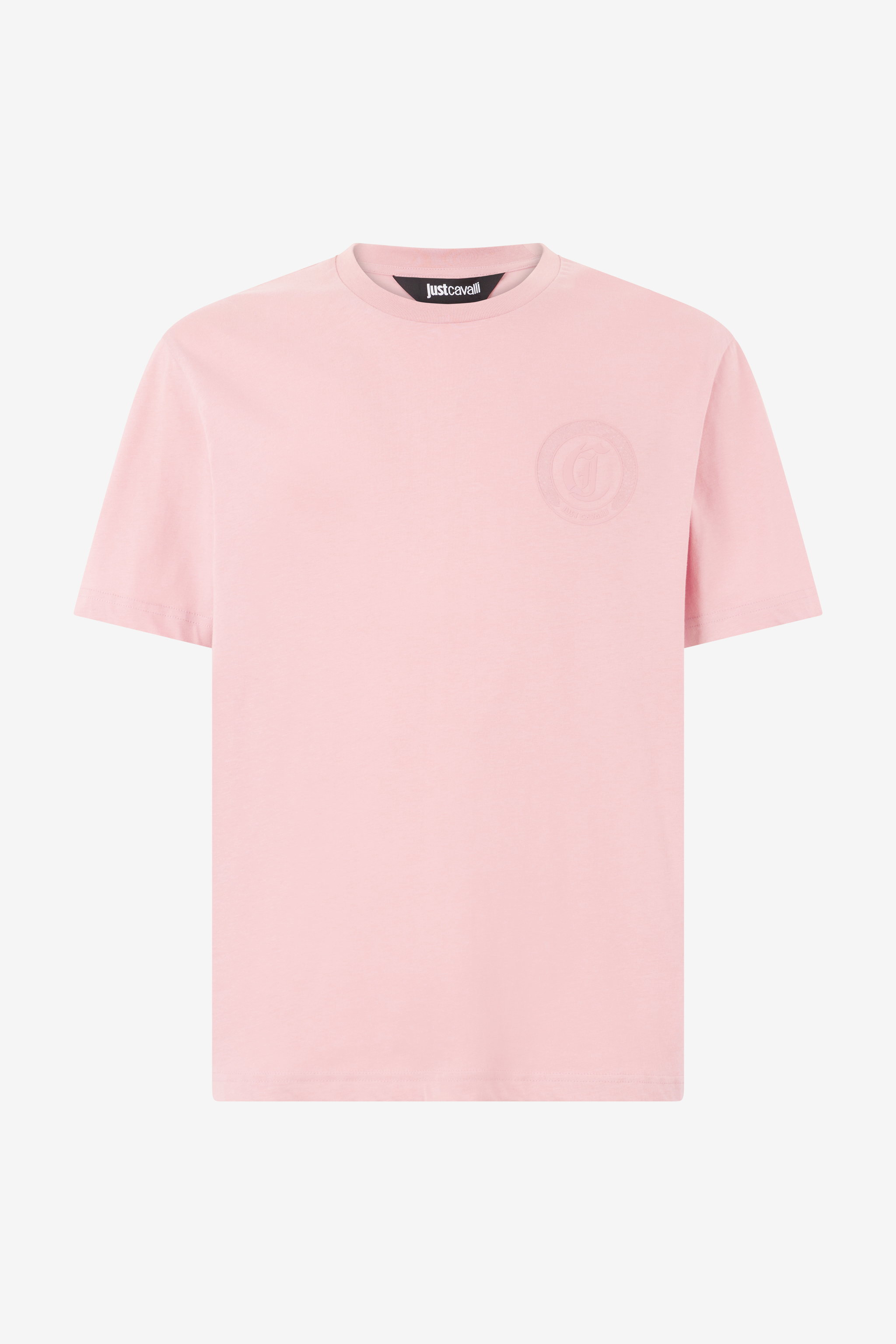 Roberto Cavalli Uomo Rosa T-Shirt Con Monogram Jc - Abbigliamento