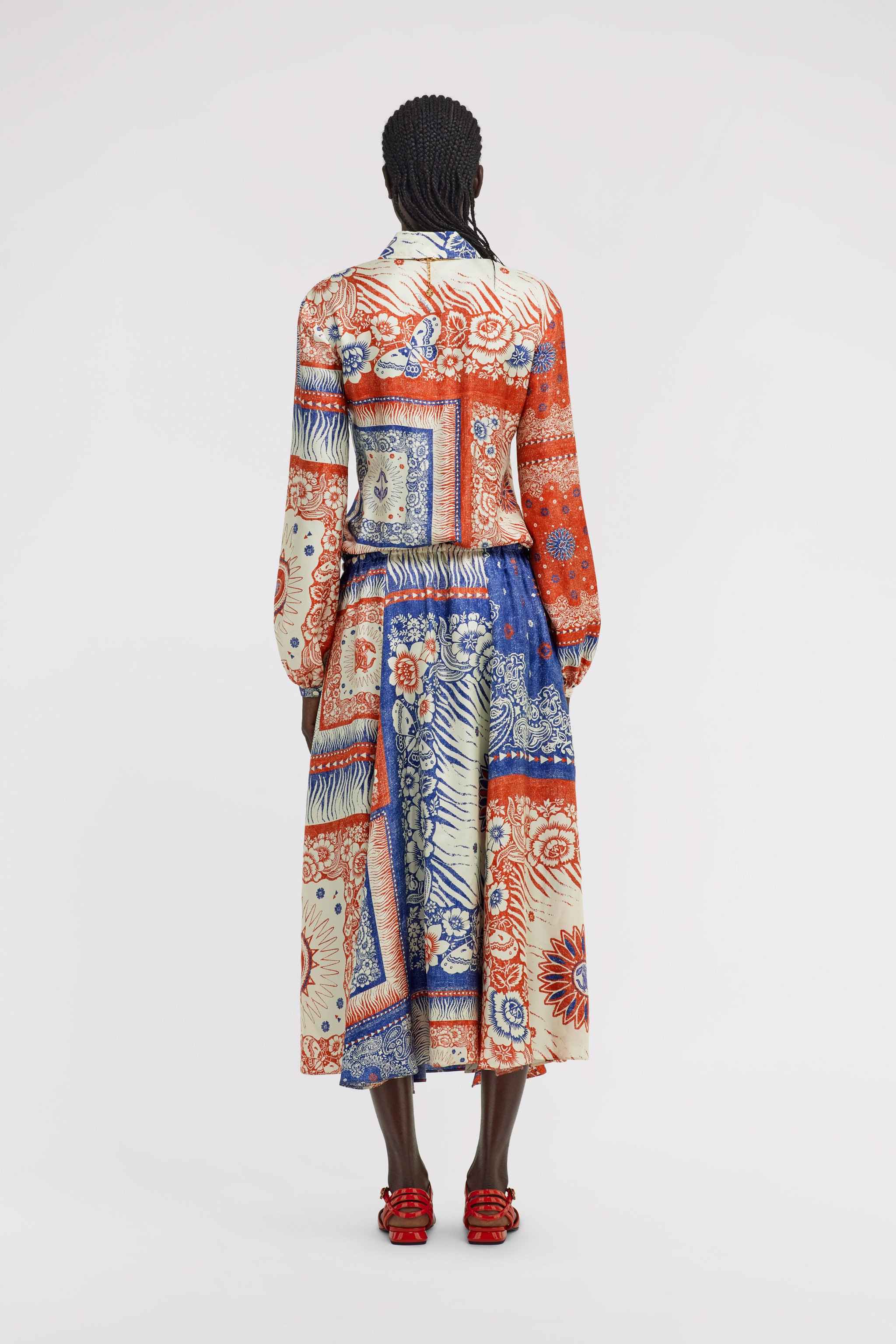 Shop Roberto Cavalli Bandana Print Maxikleid In Blue