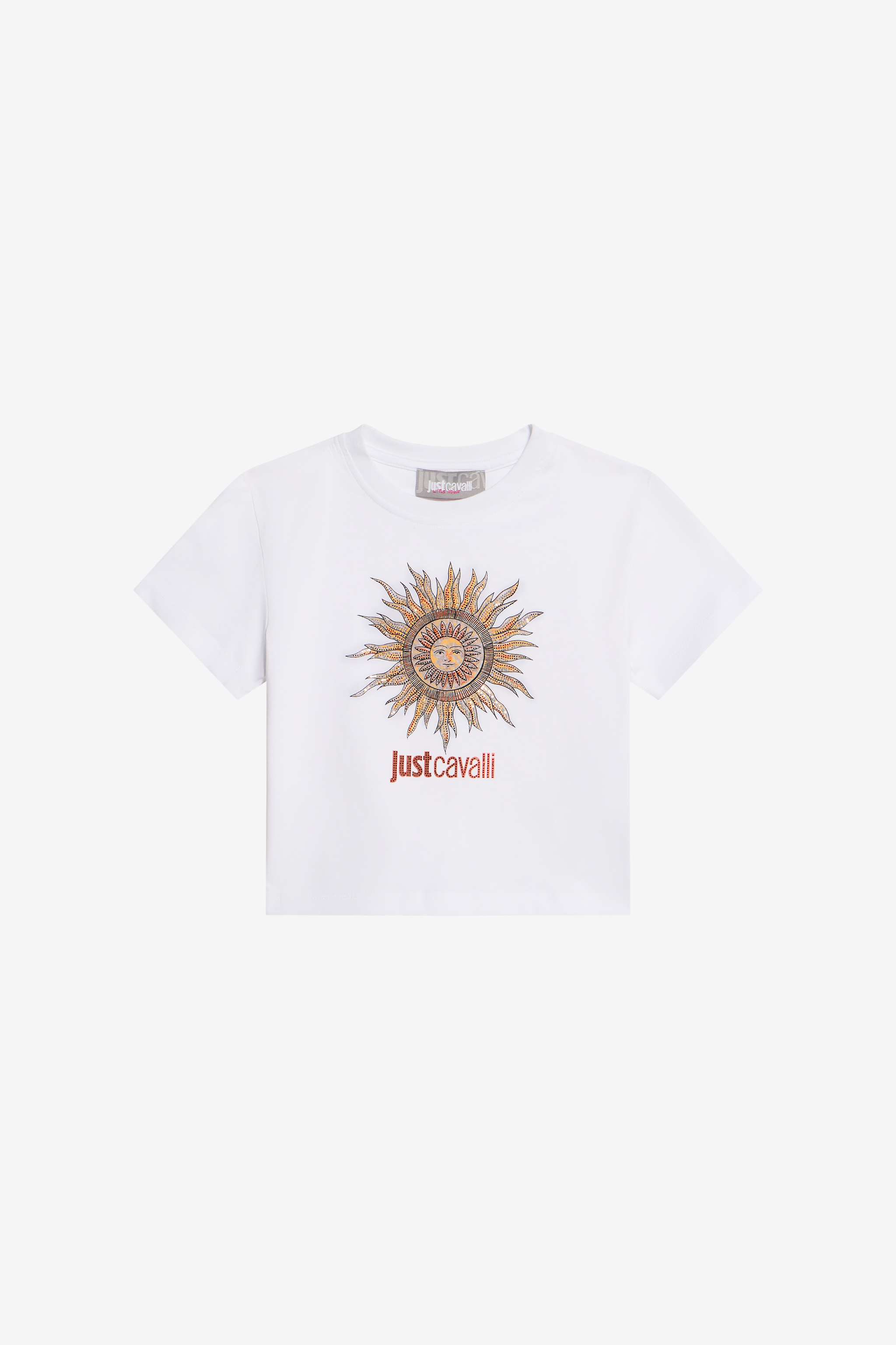 Roberto Cavalli Girls White T-Shirt With Persian Tarot Graphic - T-Shirts