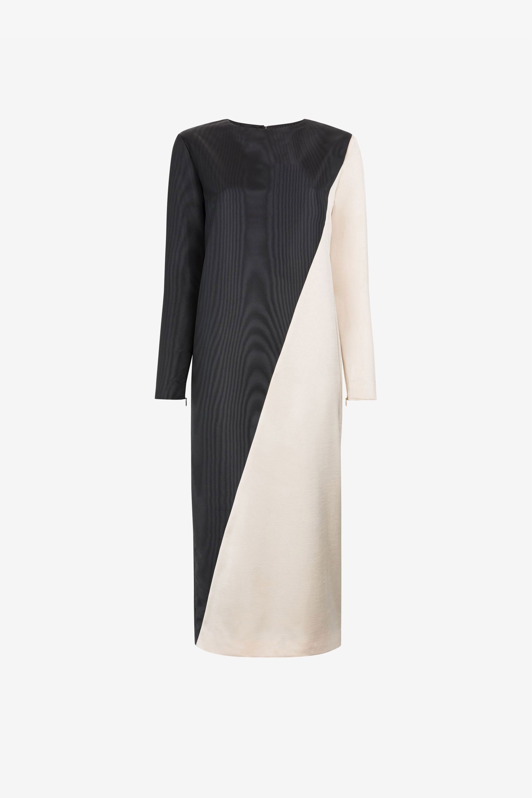 Roberto Cavalli Women's Ivory/Black Diagonal-Stripe Satin-Finish Midi Dress - Dresses