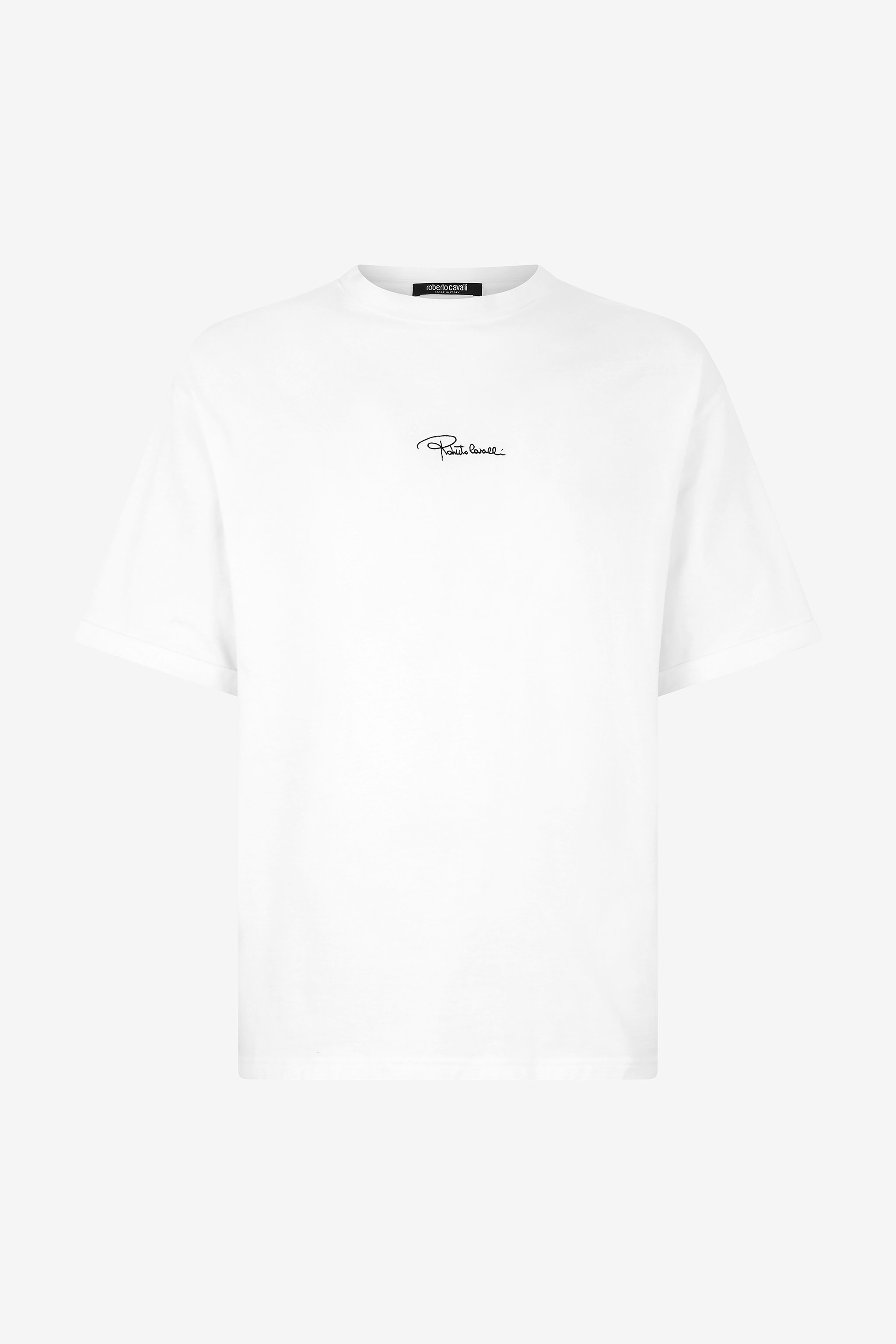 Roberto Cavalli Embroidered Logo Cotton T-shirt