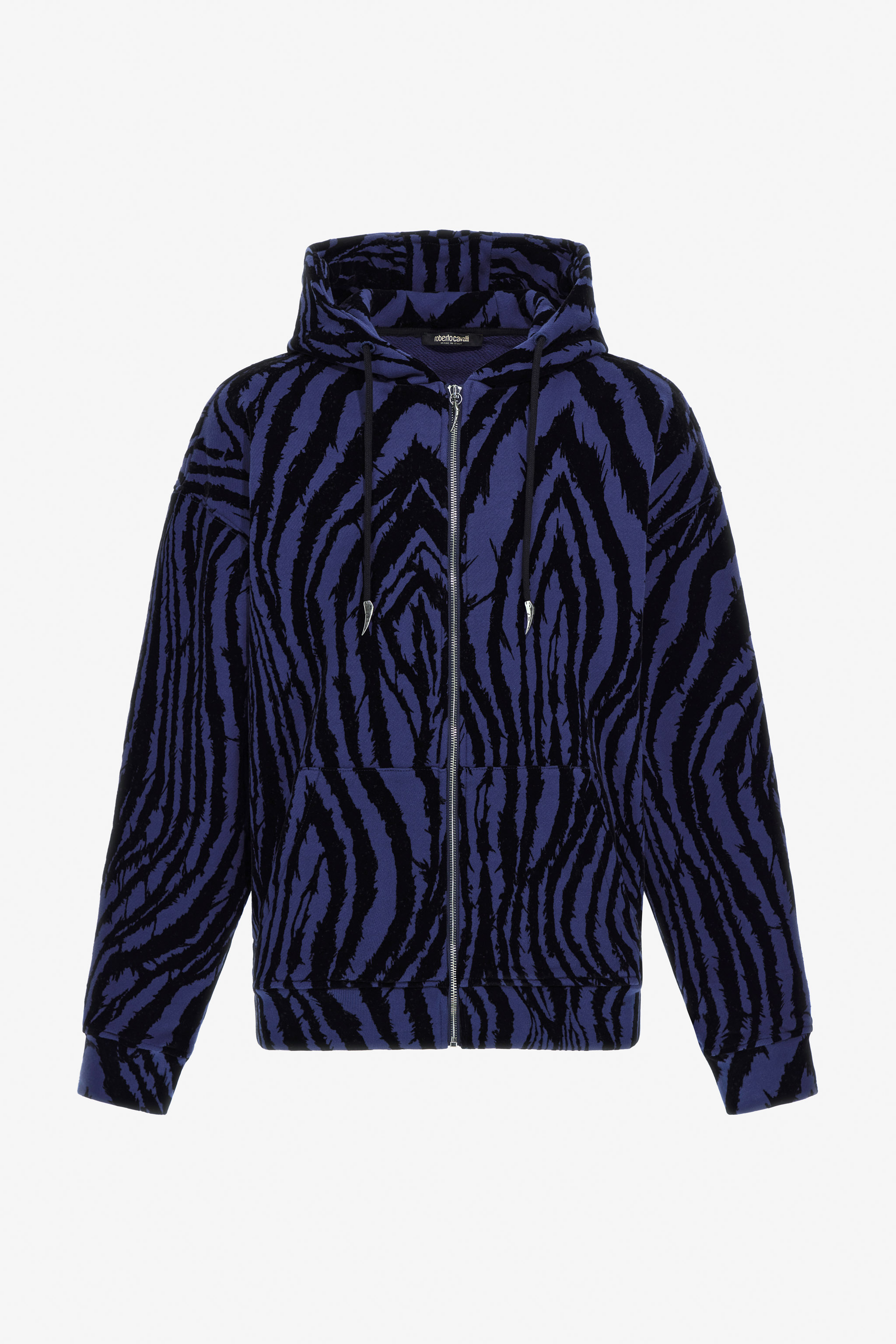 Roberto Cavalli Men's Dark/Blue Zebra Print Sweatshirt - Sweatshirts