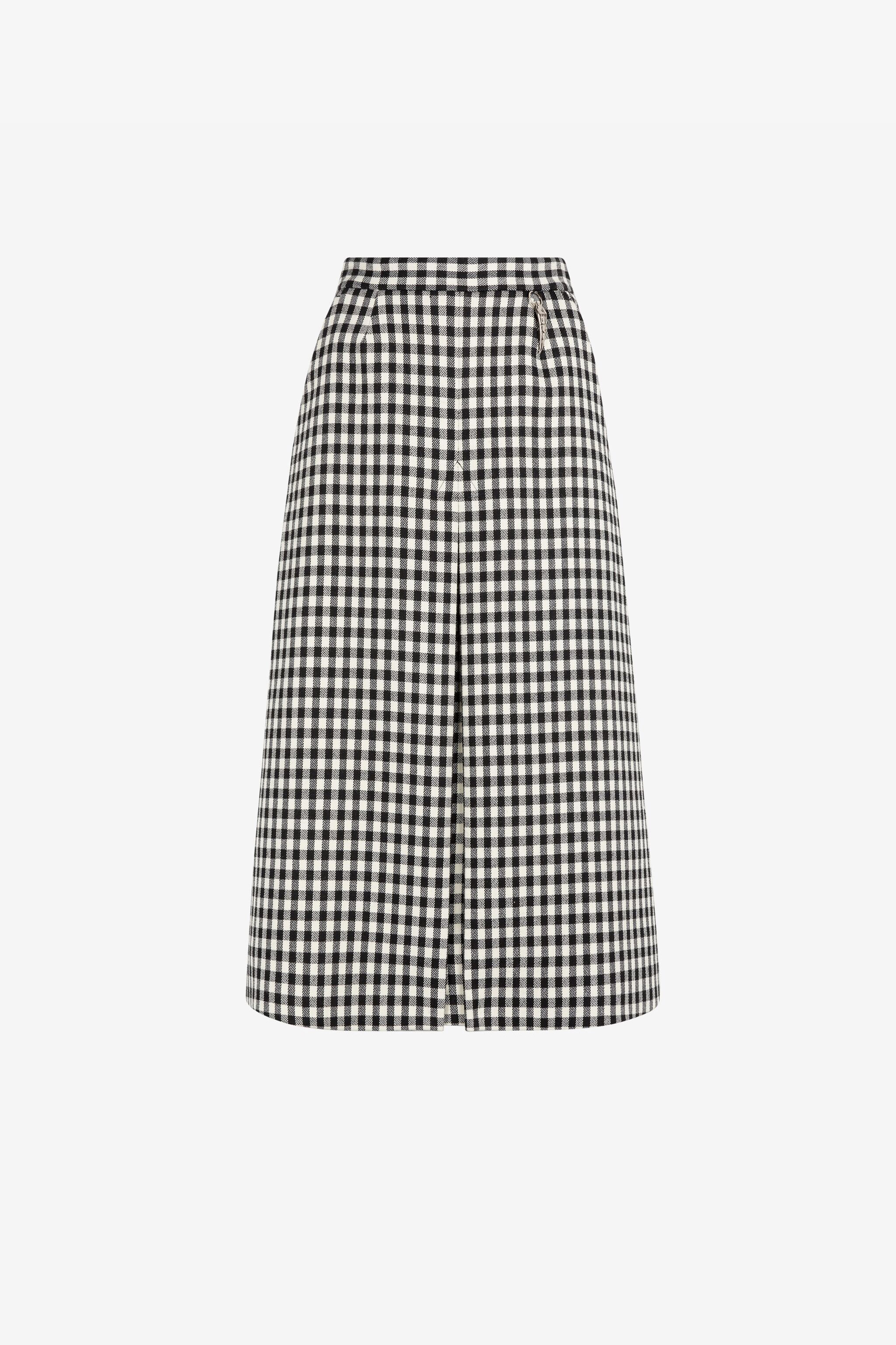 Roberto Cavalli Women's Black/White Gingham Skirt - Skirts