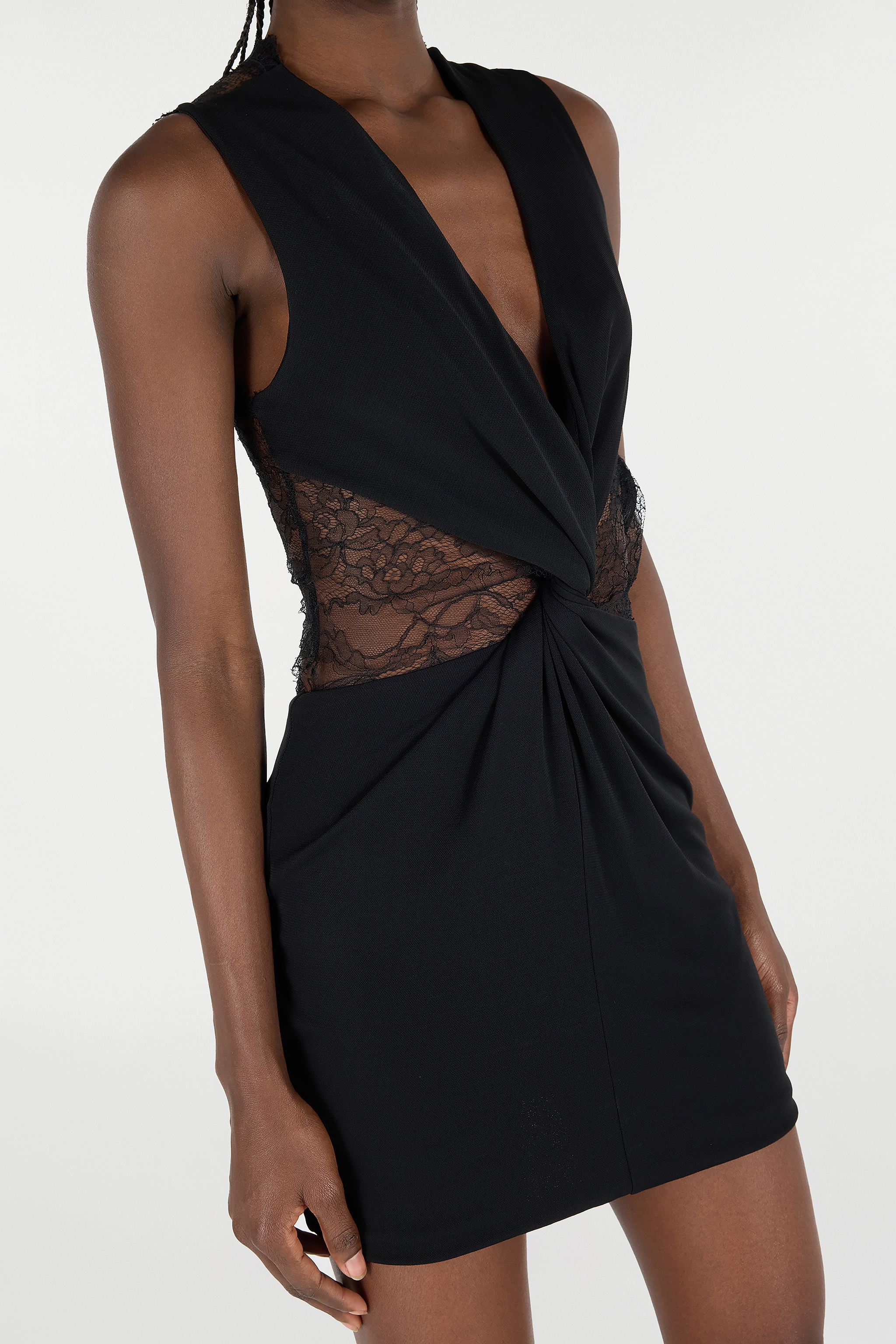 Roberto Cavalli Lace-insert Mini Dress