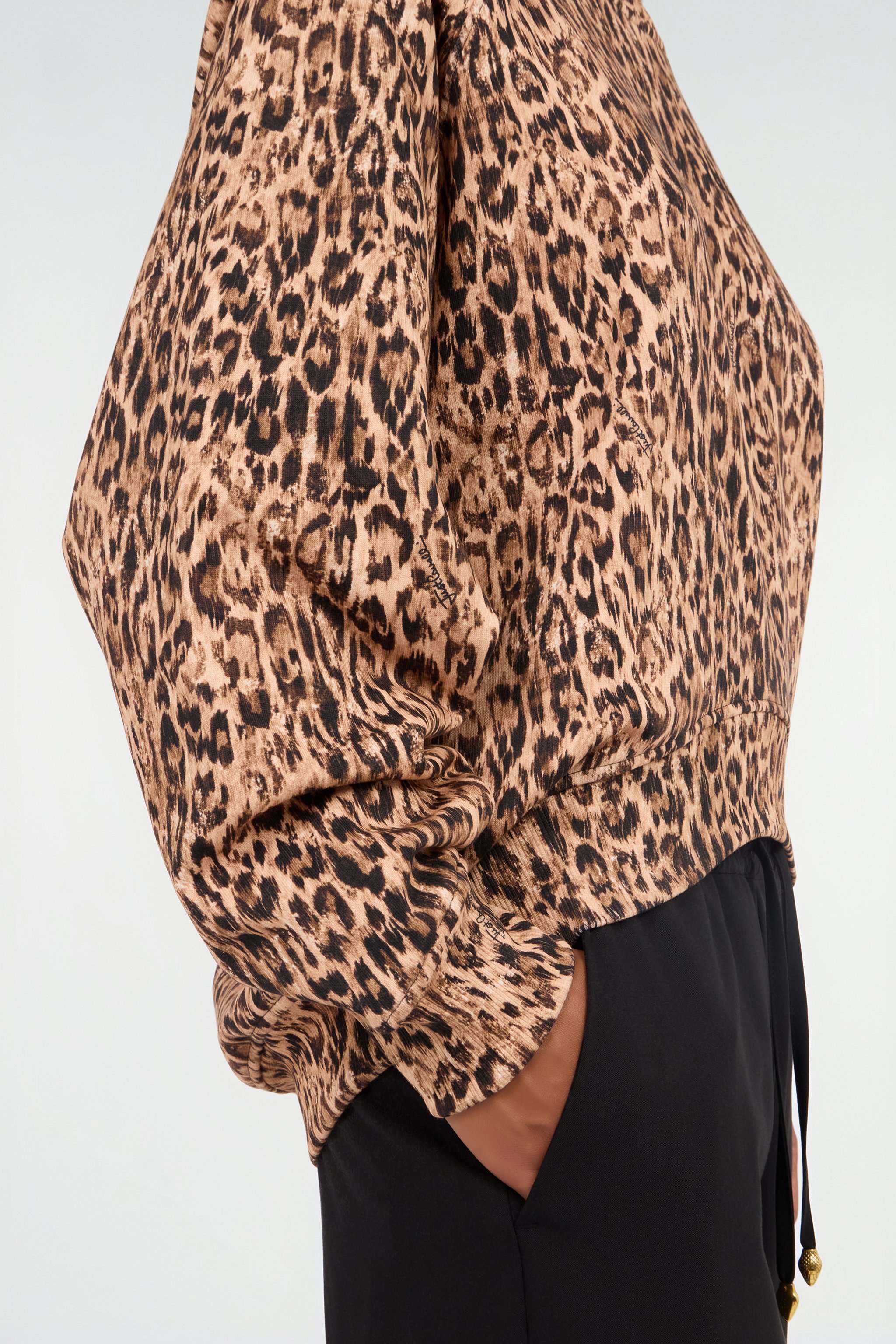 Roberto Cavalli Leopard Print Sweatshirt In Brown