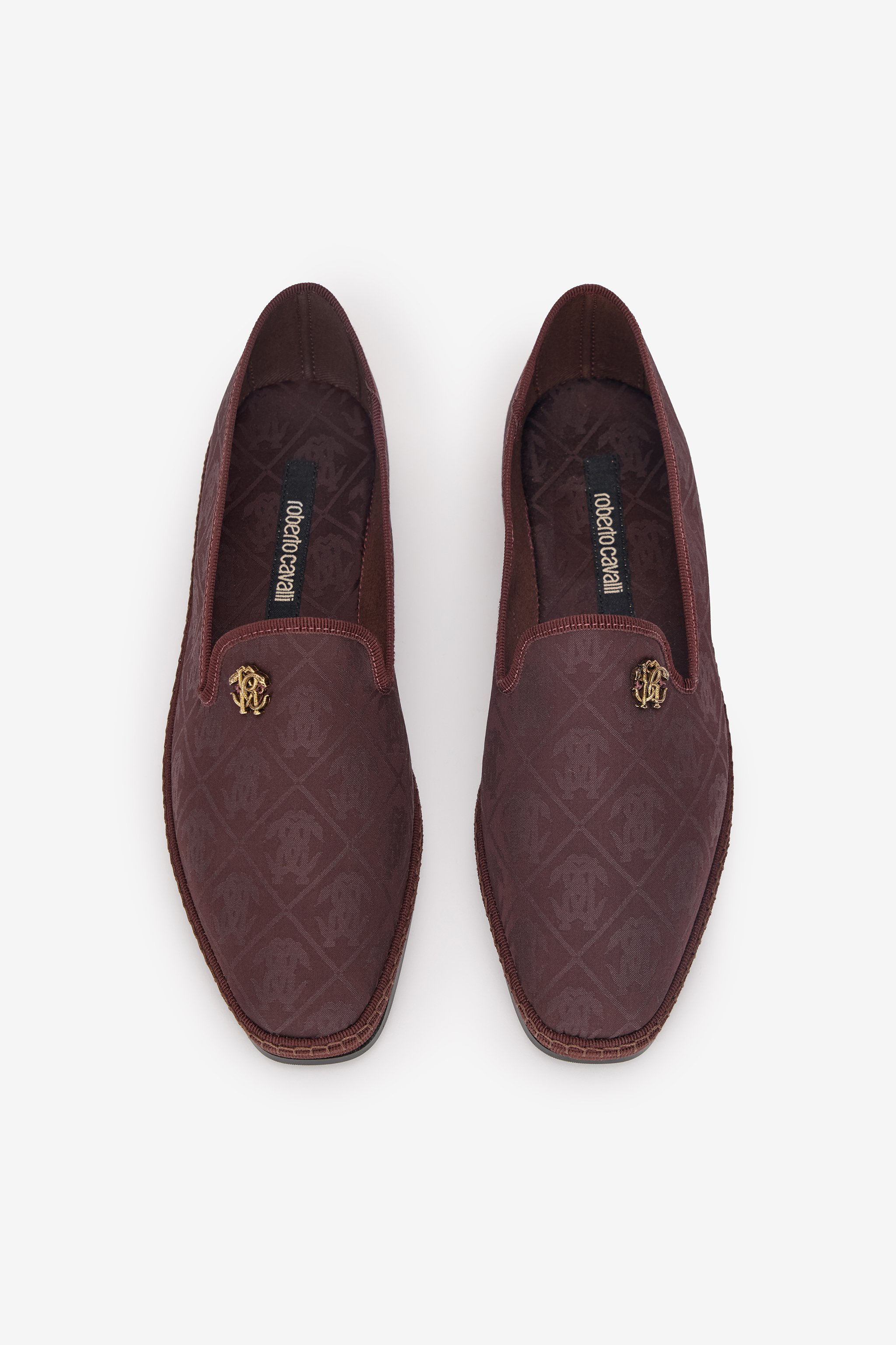 Roberto Cavalli Flat Loafers With Mirror Snake Monogram