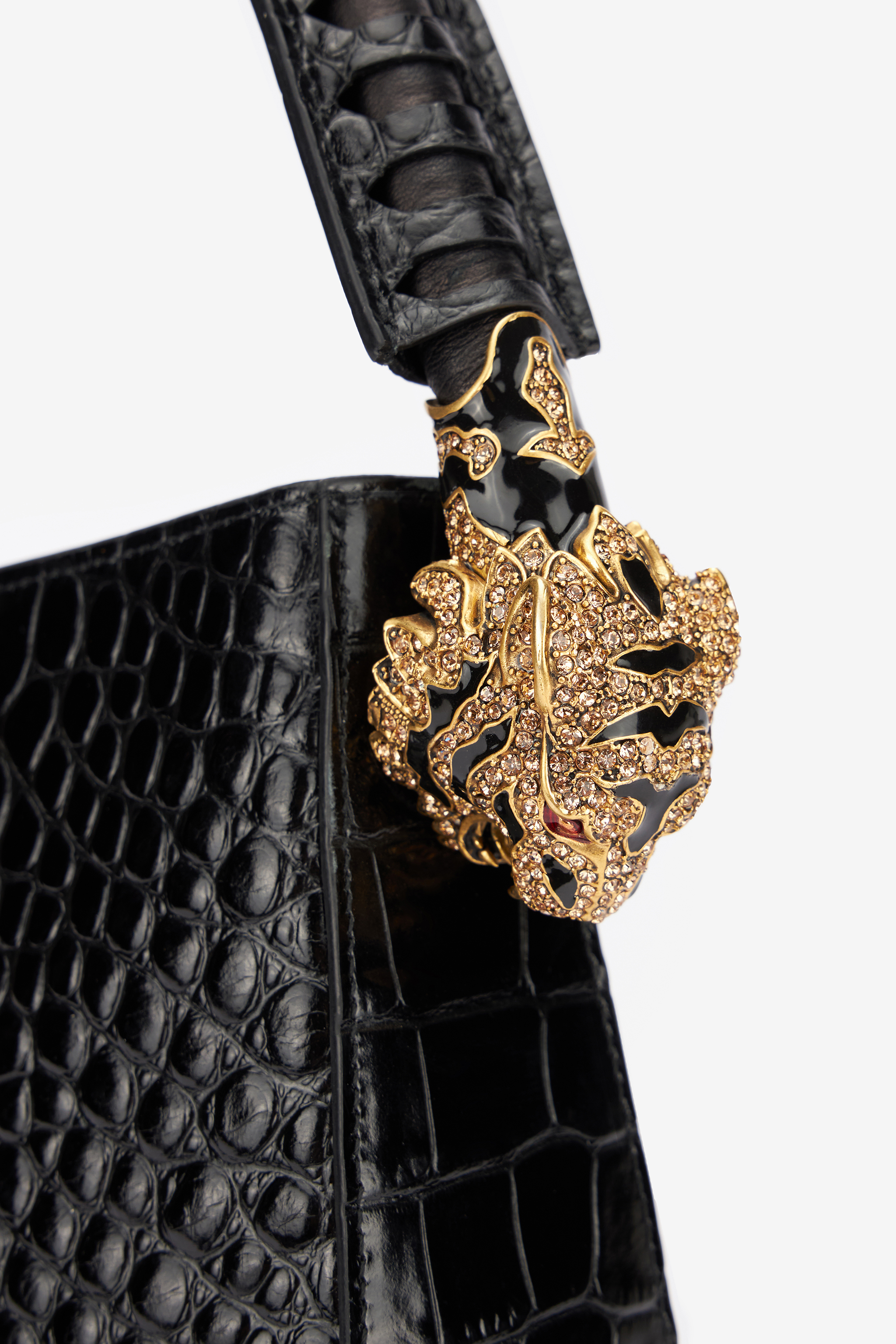 Roberto Cavalli Roar Big Hobo Handbag In Black