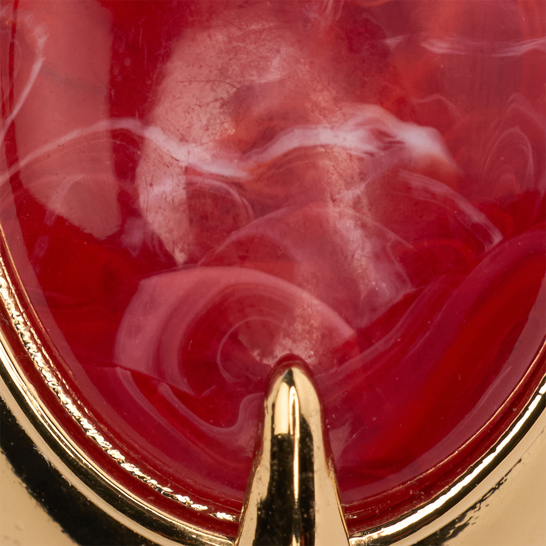Shop Roberto Cavalli Cocktail Ring With Fang And Gem In Gold