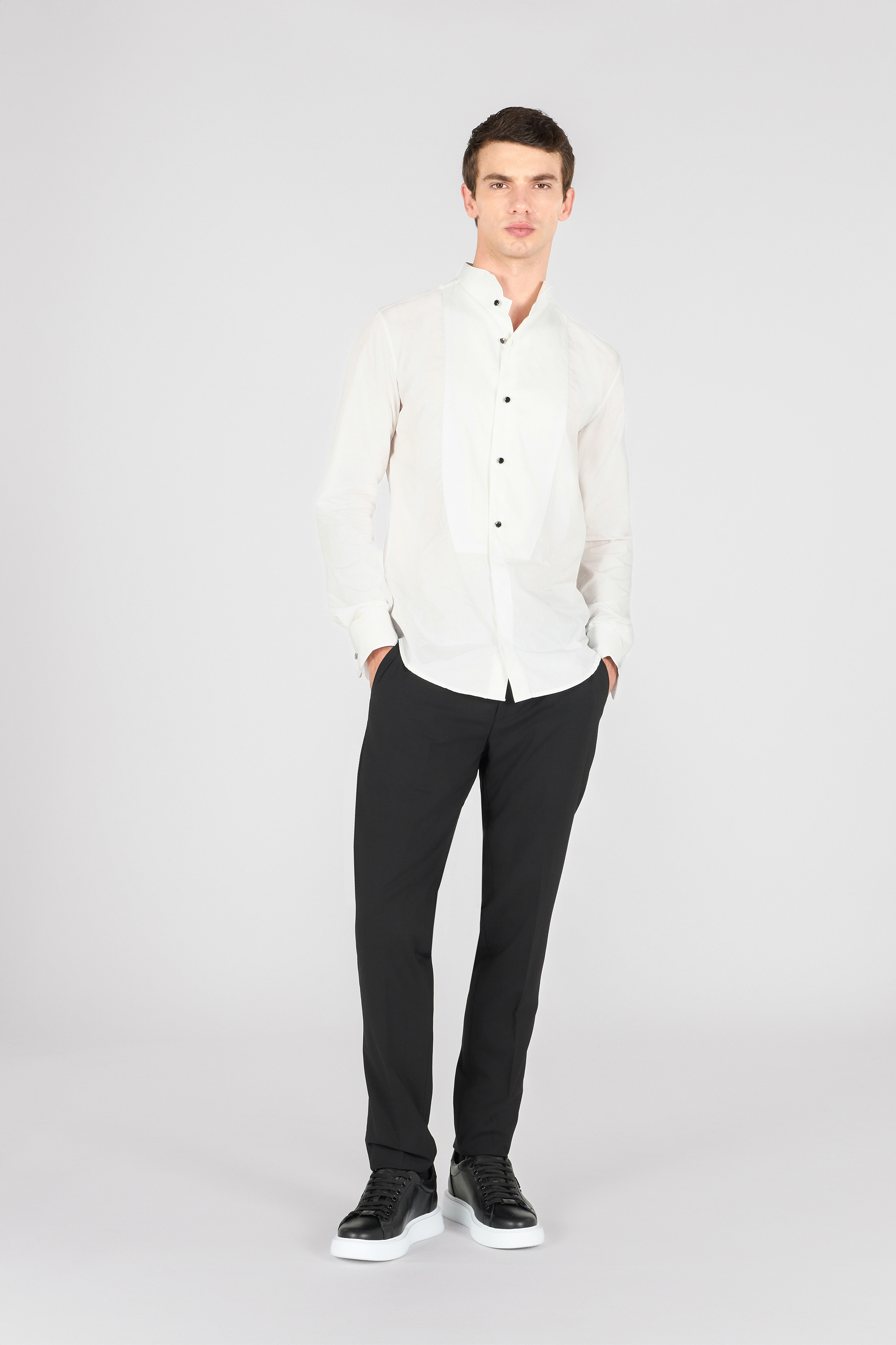 Roberto Cavalli Shirt With Plastron In White