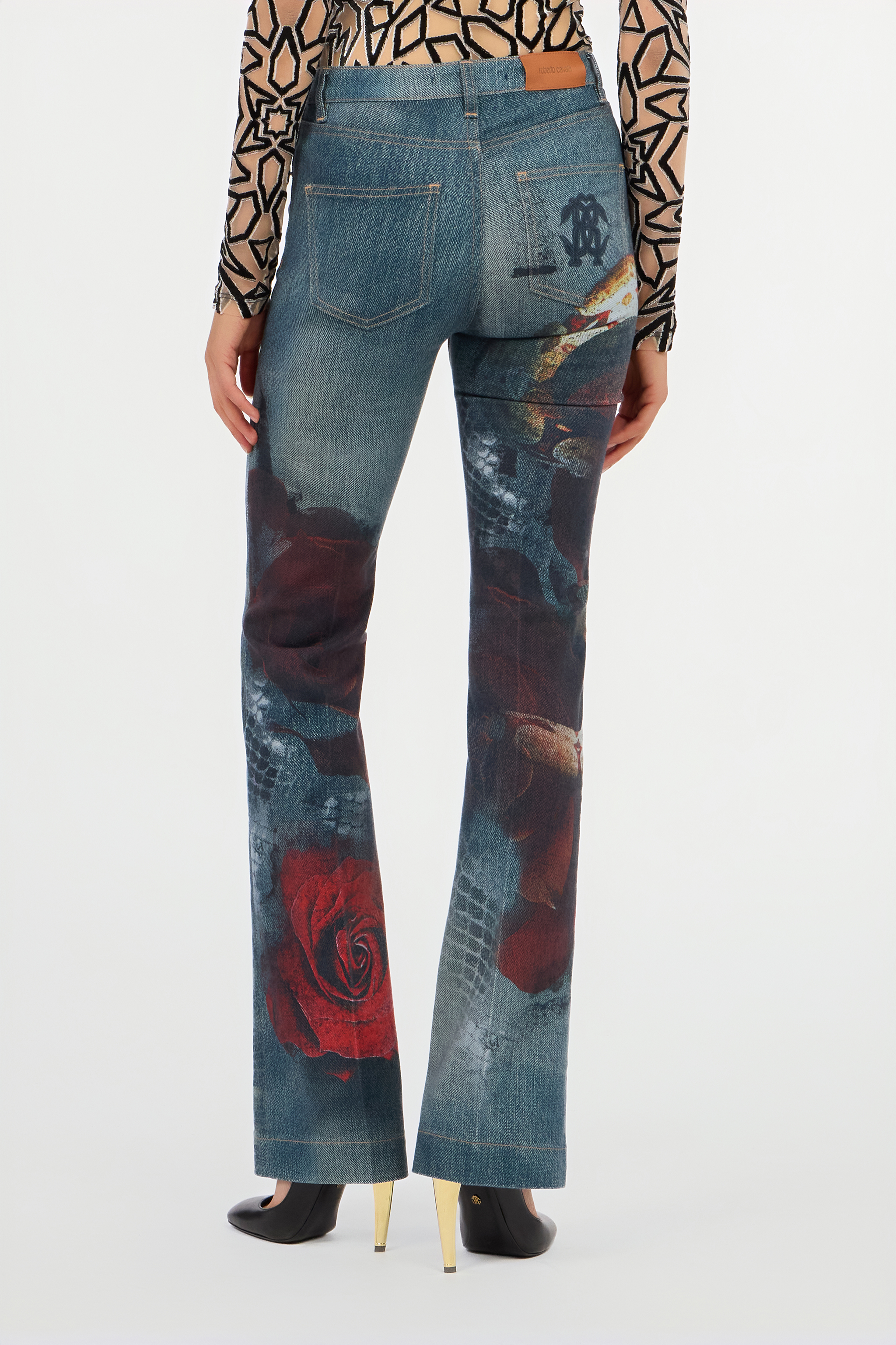Garden Rose Print Jeans