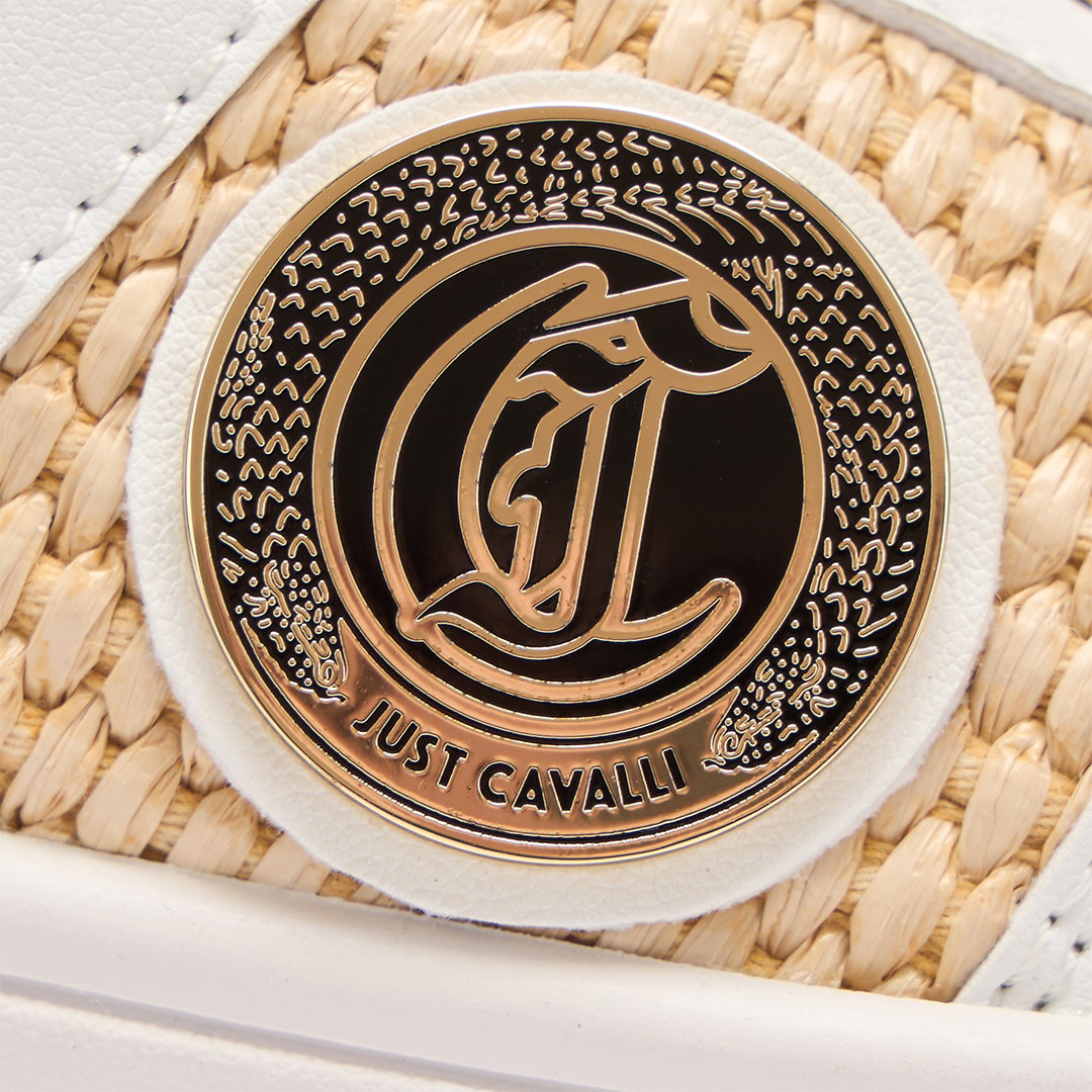 Roberto Cavalli Braided Rafia-effect Sneakers