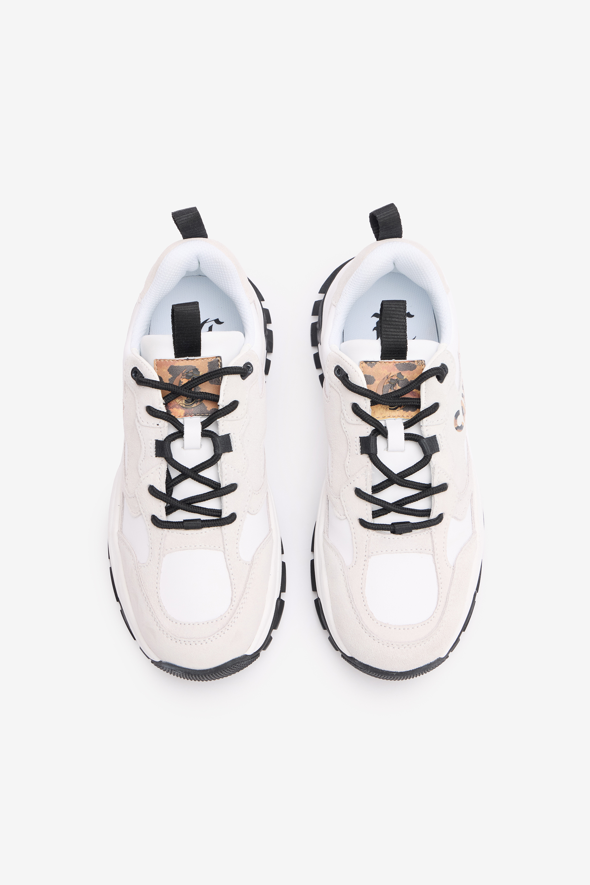 Roberto Cavalli Sneakers With Jaguar Skin Logo In White
