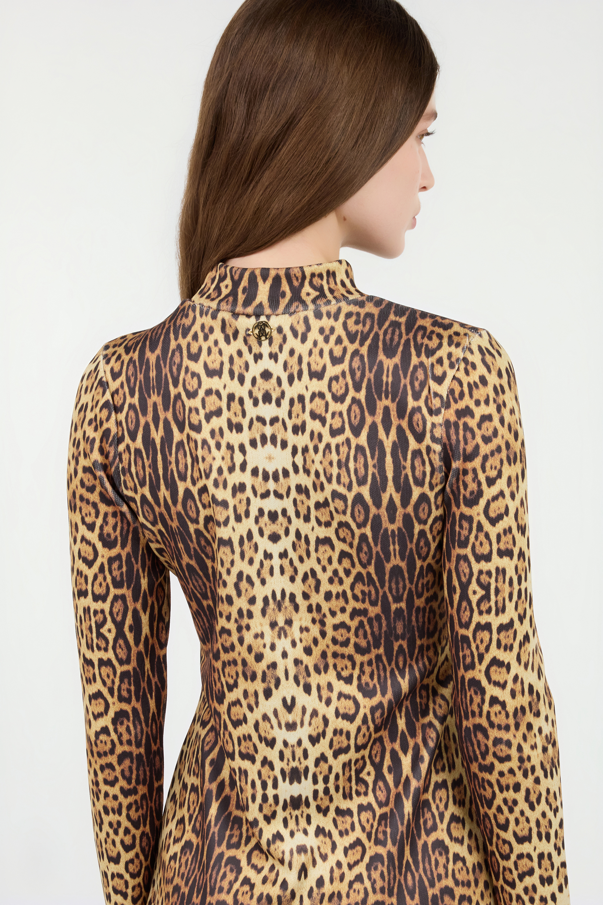 Roberto Cavalli Leopard Print Midi Dress In Animal Print