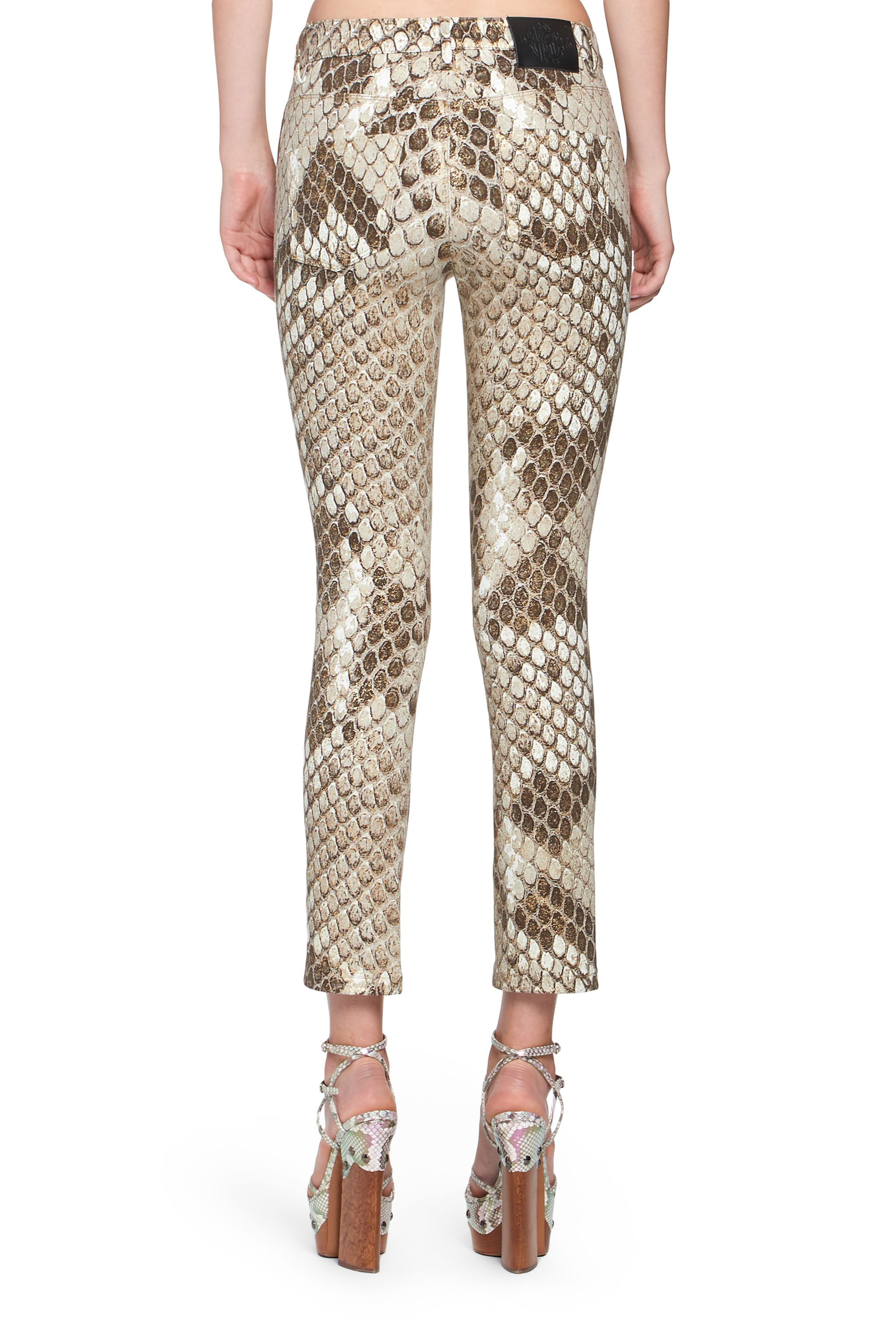  Roberto Cavalli Python Print Jeans - Female Ready To Wear Taupe 38 