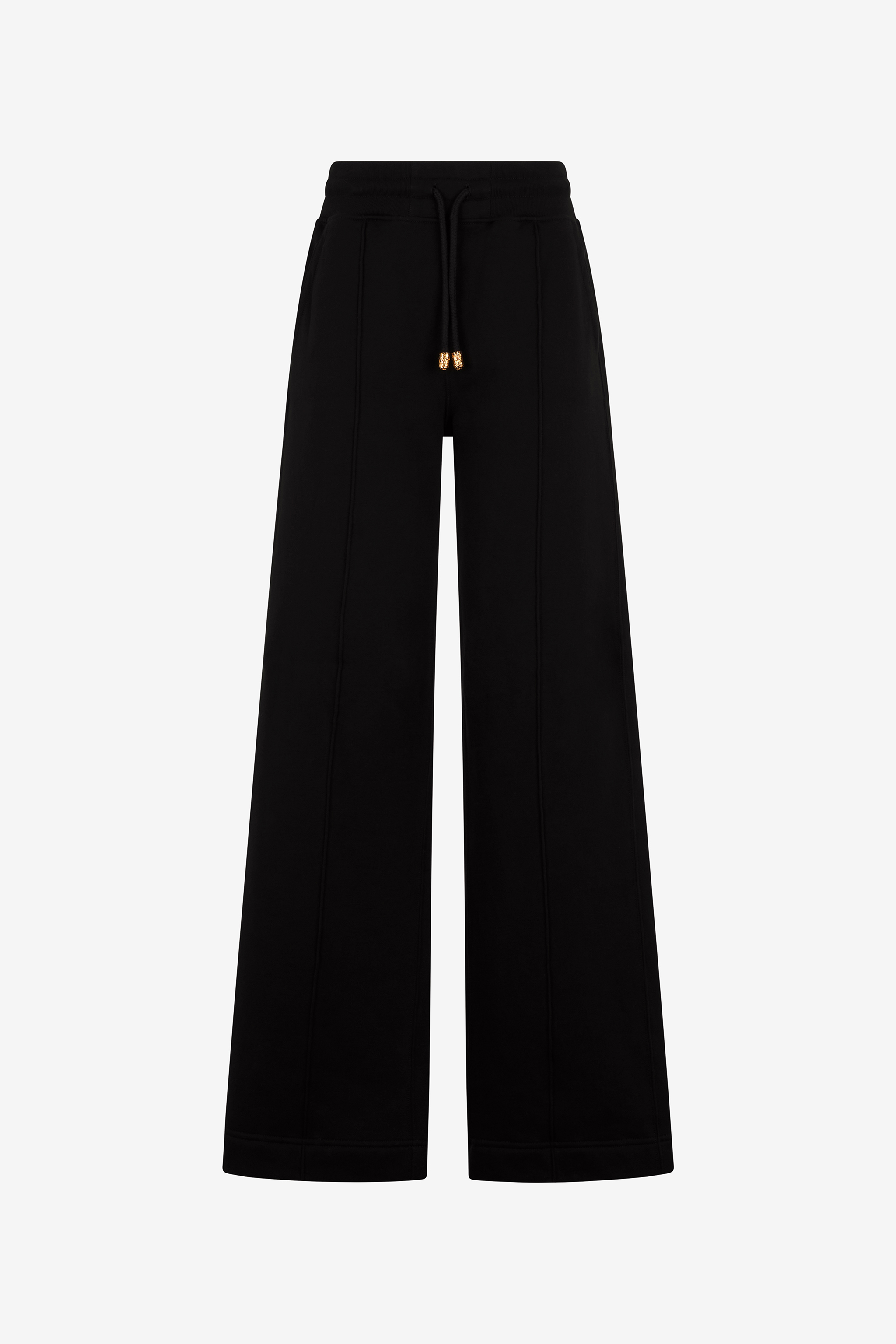 Roberto Cavalli , Wide Trousers, Female, Black, M, Central Topstitching Cotton Sport Trousers - Image 2