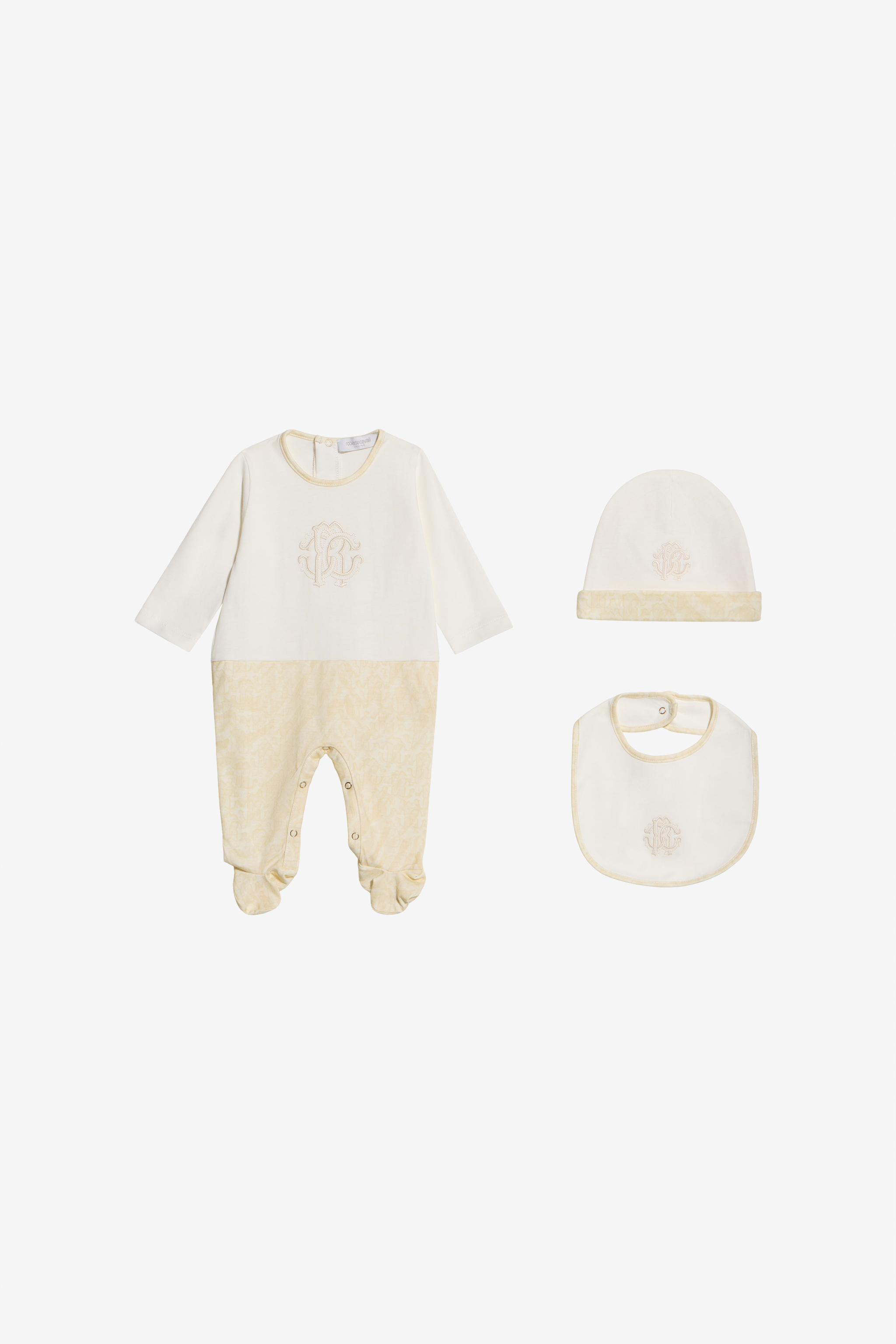 Roberto Cavalli Beige/Ivory Monogram Zebra Print Children Kit - Ready To Wear