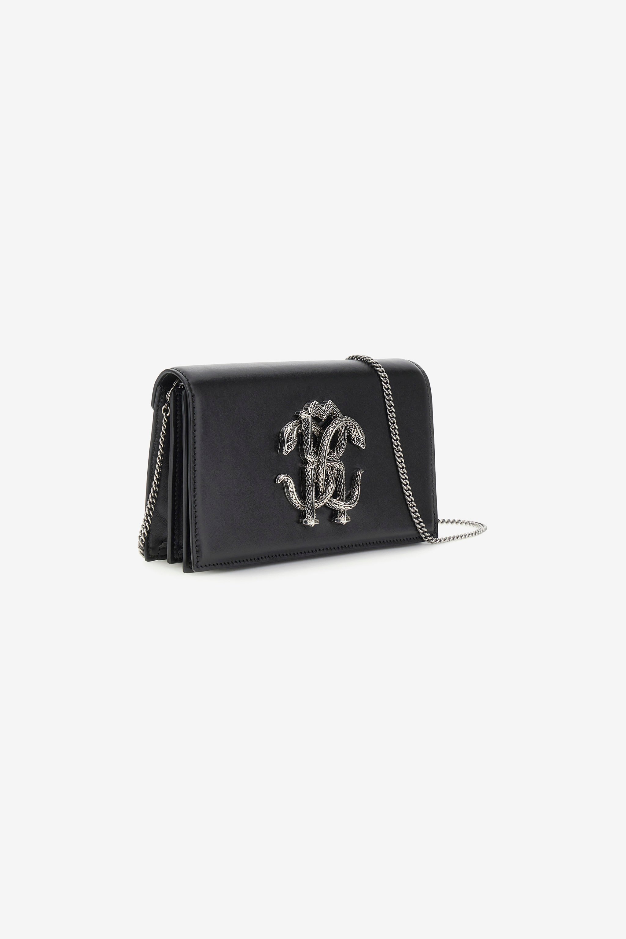 ROBERTO CAVALLI MIRROR SNAKE SHOULDER BAG 