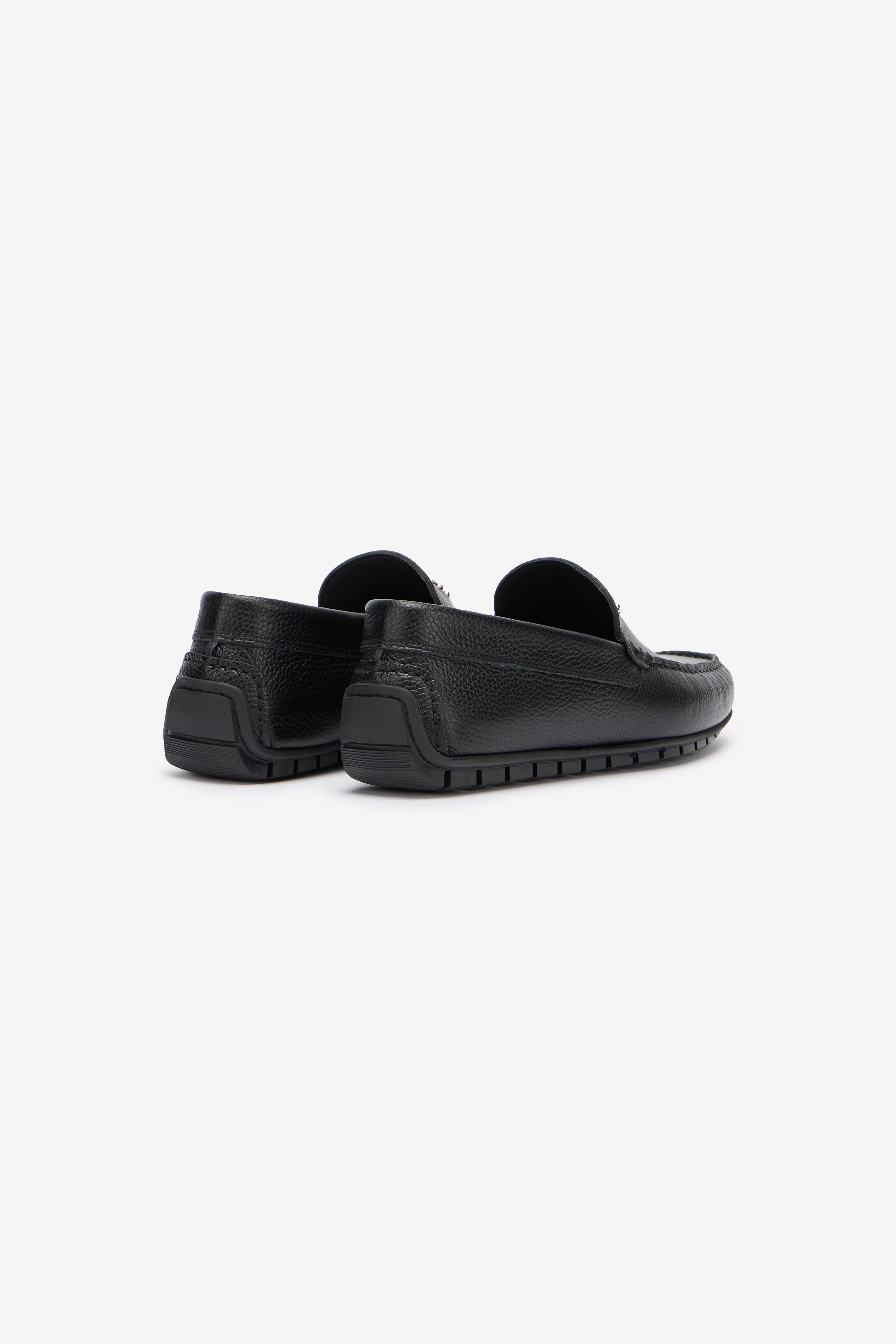 Roberto Cavalli Hammered Effect Loafers With Rc Monogram In Black