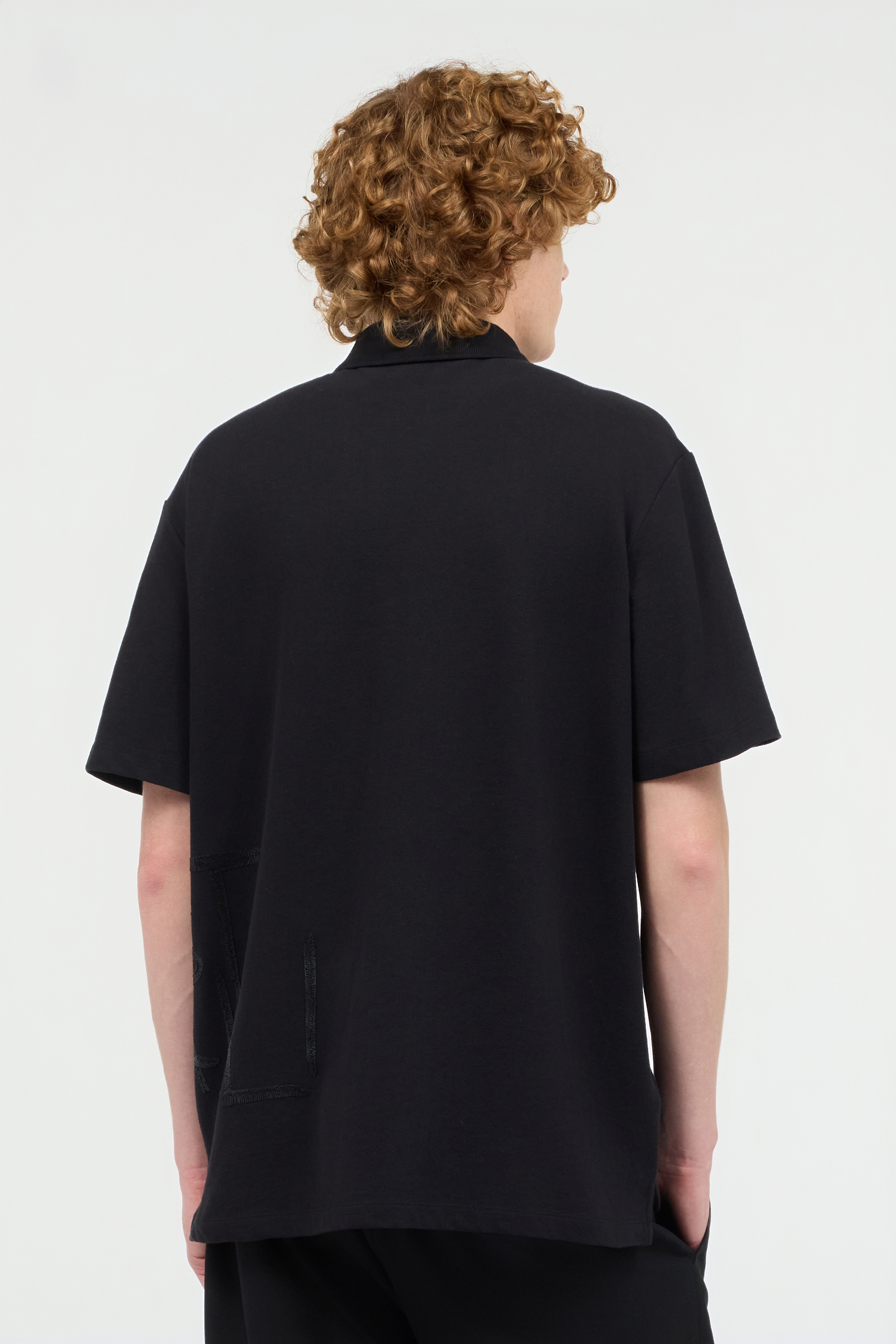 Roberto Cavalli Polo With Monogram And Lettering In Black